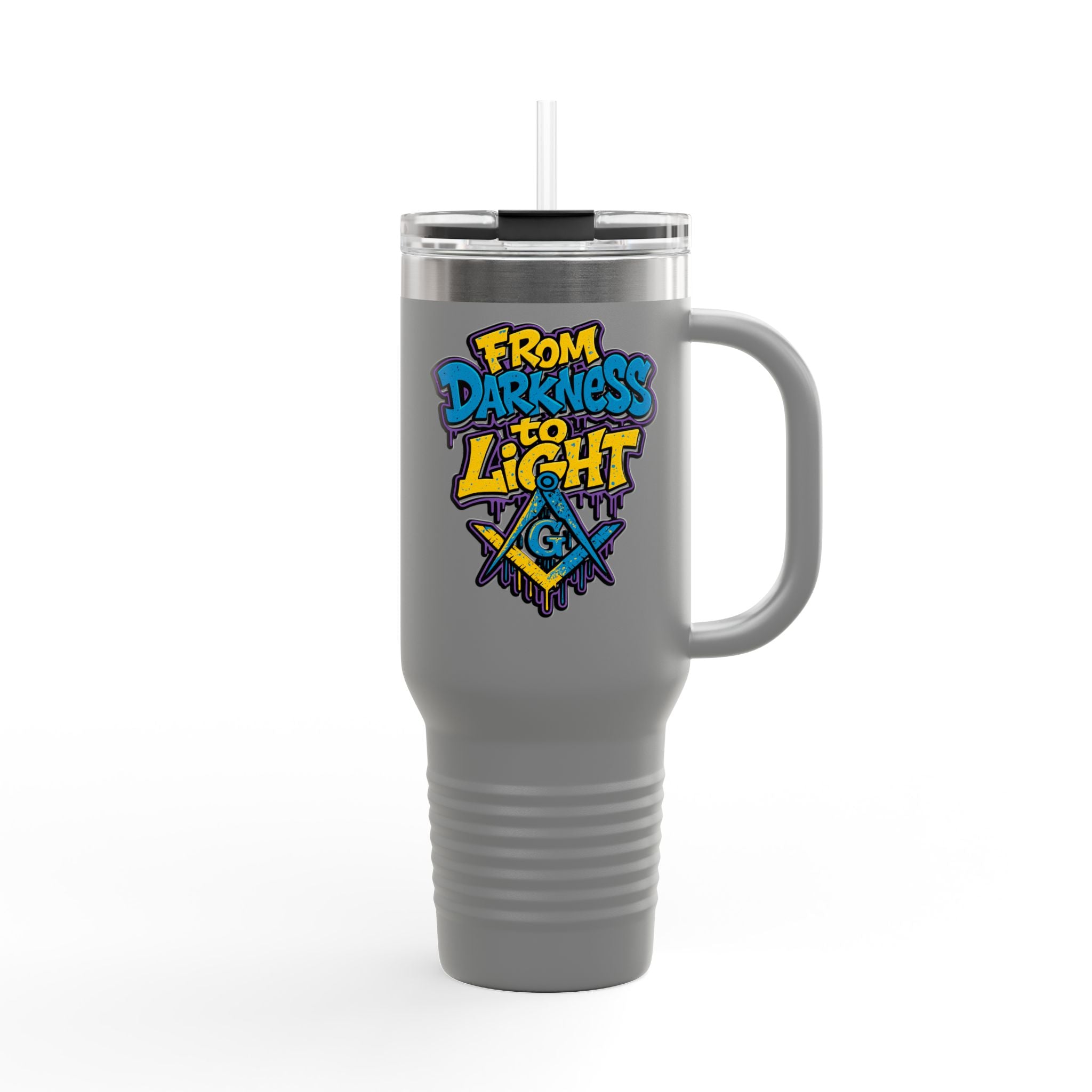 Vibrant Insulated Travel Mug, 40oz - Perfect for Hot or Cold Drinks, Great for Outdoors, Gifts for Friends, Inspirational Quotes