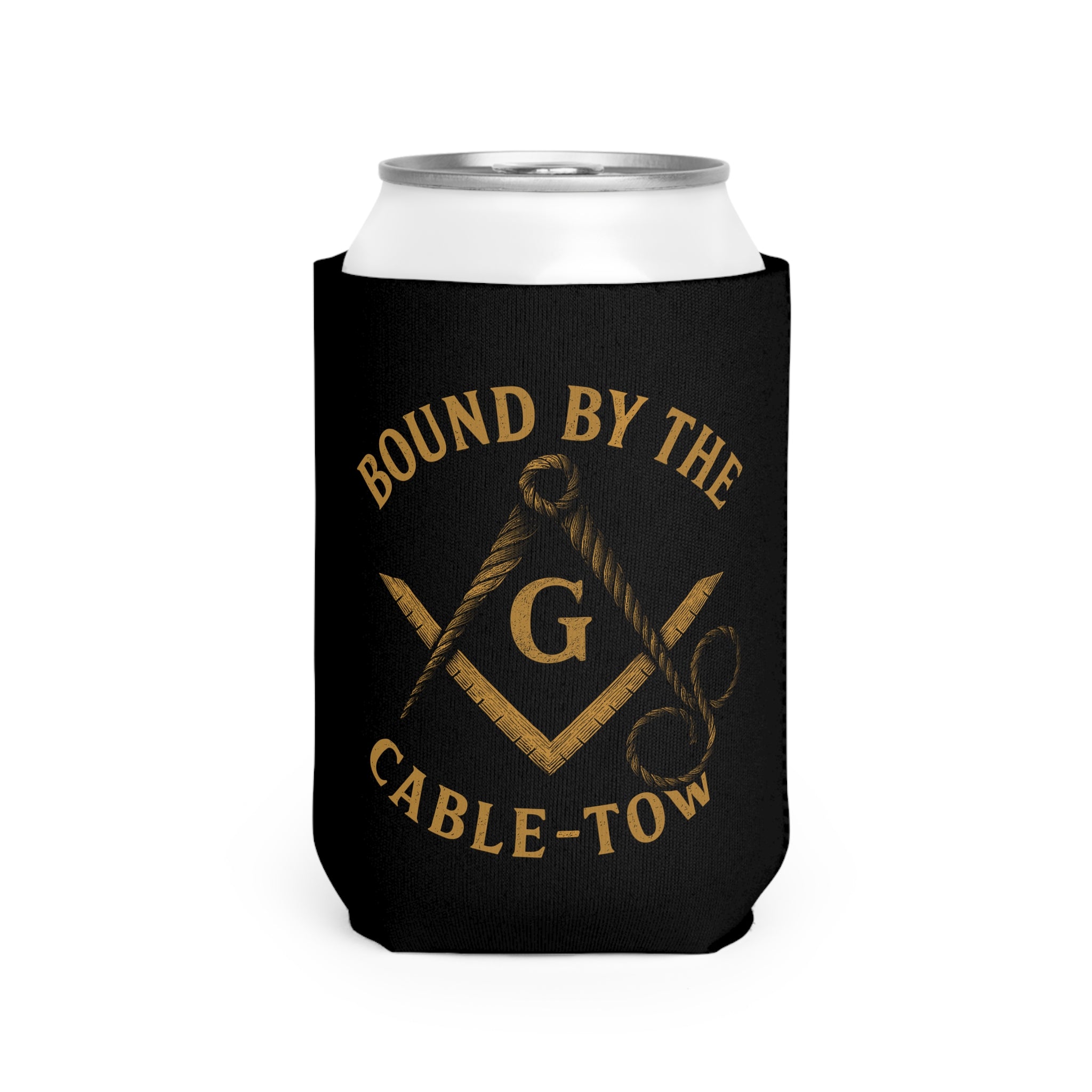 Masonic Can Cooler Sleeve, Bound by the Cable-Tow Insulated Drink Holder, Freemason Gift, Party Favor, Barware