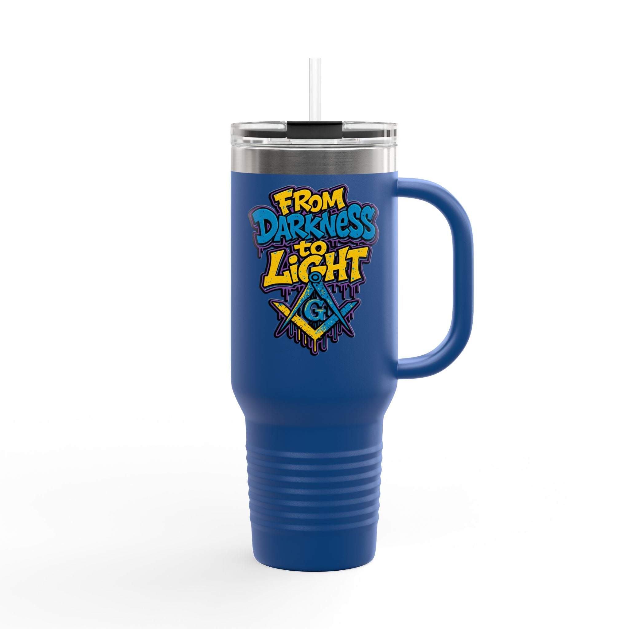 Vibrant Insulated Travel Mug, 40oz - Perfect for Hot or Cold Drinks, Great for Outdoors, Gifts for Friends, Inspirational Quotes