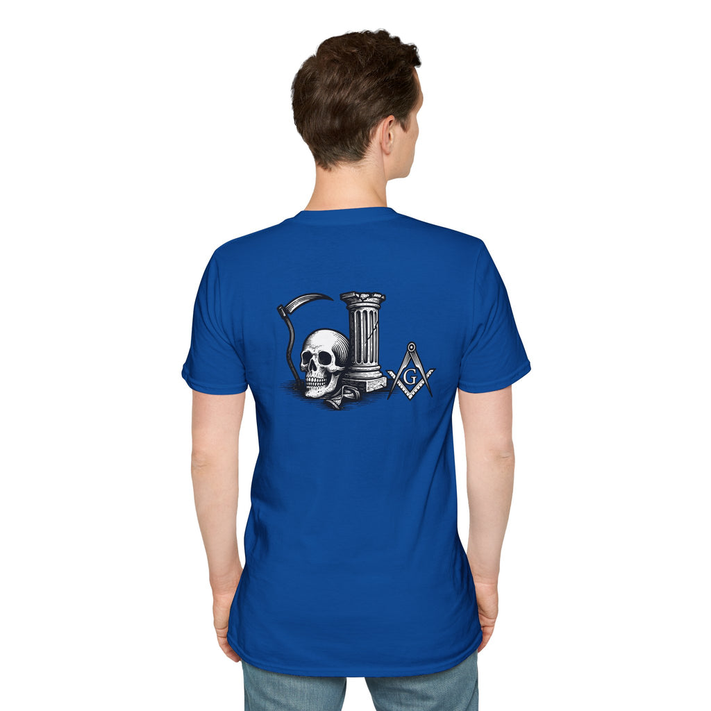 Gothic Skull Unisex T-Shirt, Softstyle Tee for Halloween, Punk Fashion, Casual Wear, Unique Gift
