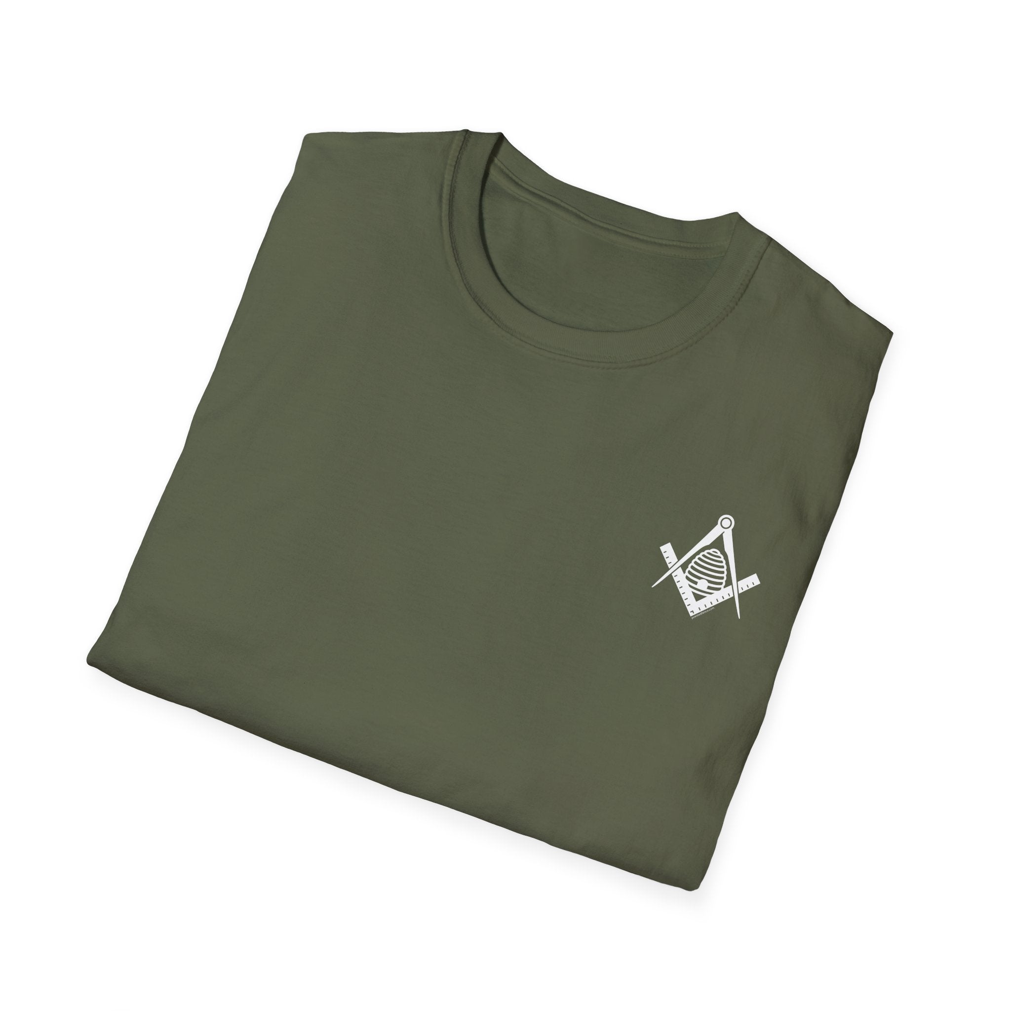 Masonic Beehive Graphic Tee, Unisex Softstyle T-Shirt, Freemason Gift, Symbolic Apparel, Lodge Wear, Brotherhood Shirt, Casual Fashion