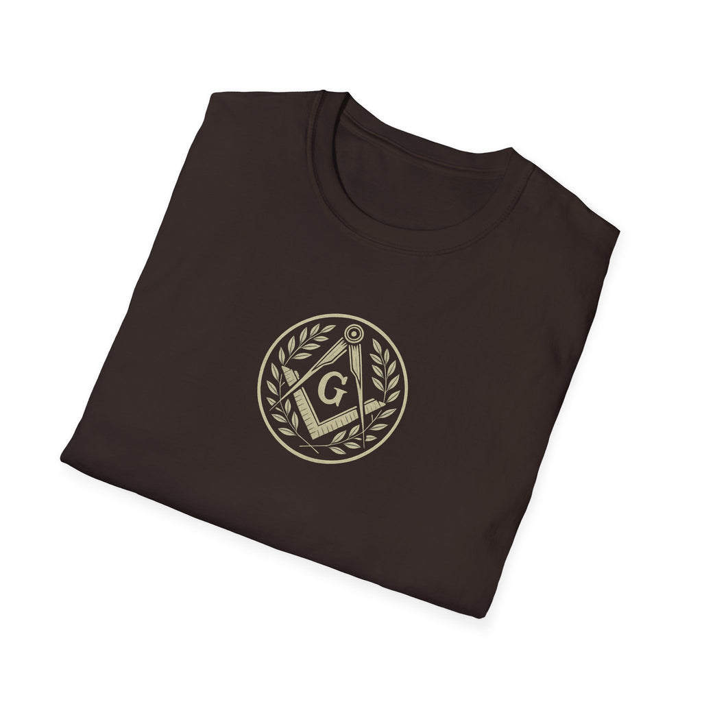 Masonic Symbol Unisex Softstyle T-Shirt | Casual Tee for Freemasons, Gift for Him, Brotherhood Apparel, Everyday Wear, Unique T-Shirt