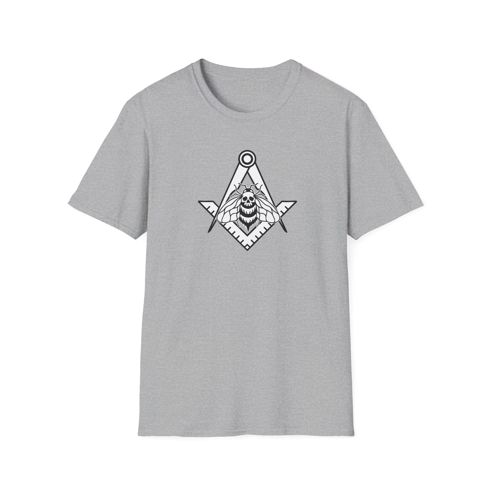 Unique Skull and Compass Design Unisex T-Shirt, Perfect for Masonic Events, Gift for Occasions, Casual Wear, Unique Gift Idea