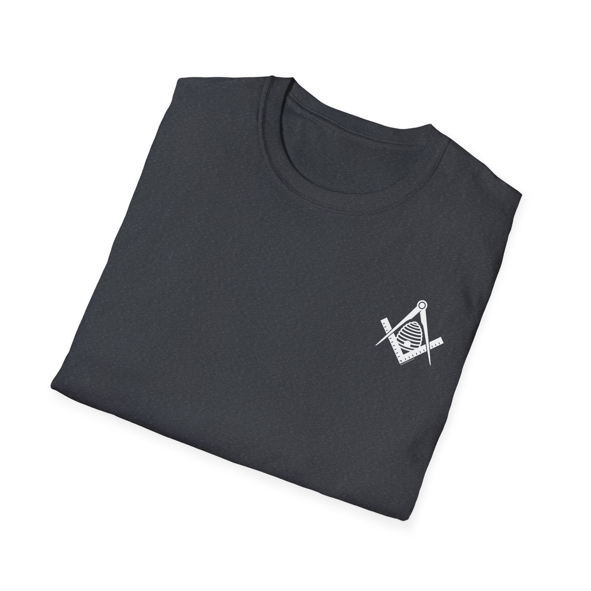 Masonic Beehive Graphic Tee, Unisex Softstyle T-Shirt, Freemason Gift, Symbolic Apparel, Lodge Wear, Brotherhood Shirt, Casual Fashion