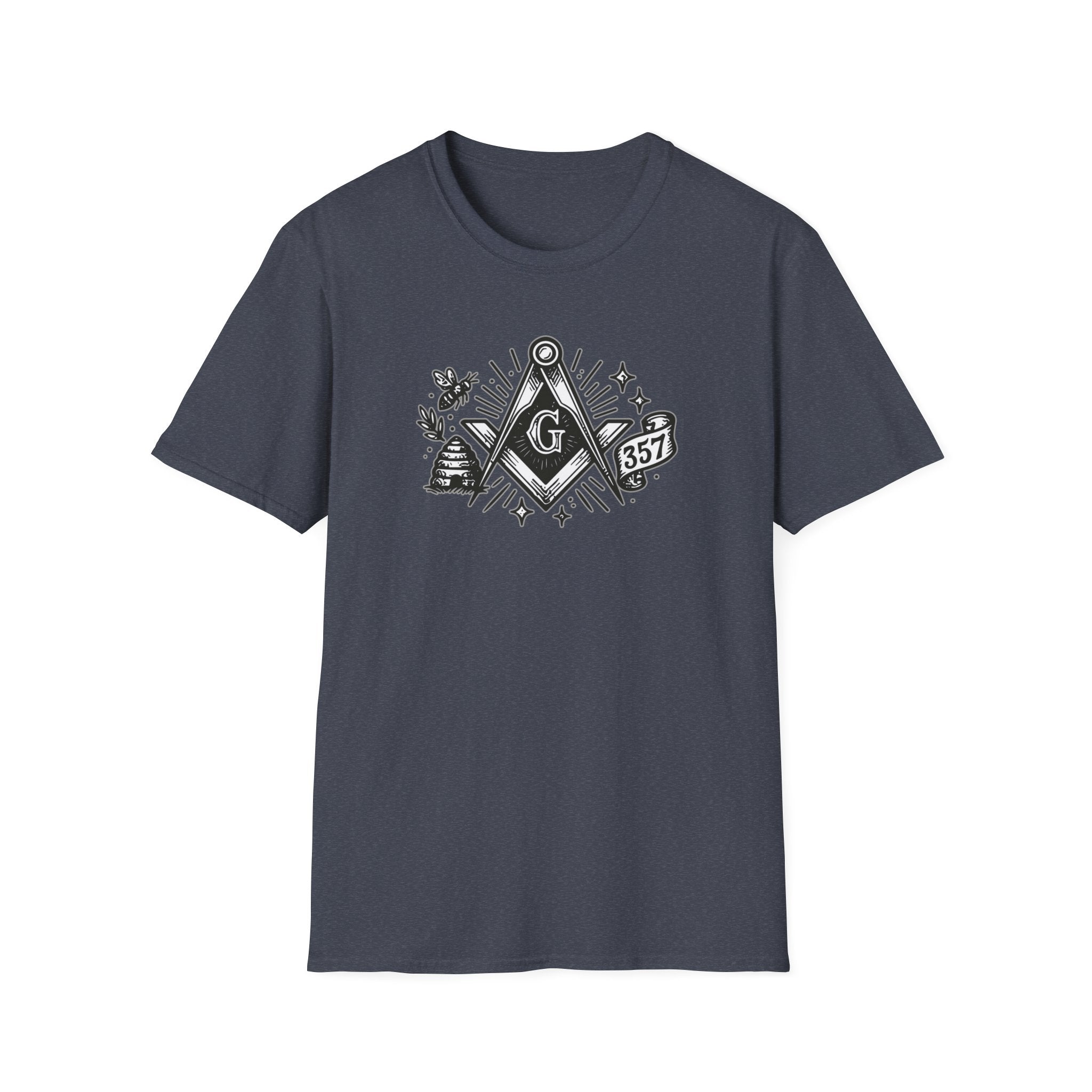 Masonic Symbol Unisex T-Shirt, Freemasonry Shirt, Gift for Mason, Black and White Graphic Tee, Celebratory Apparel