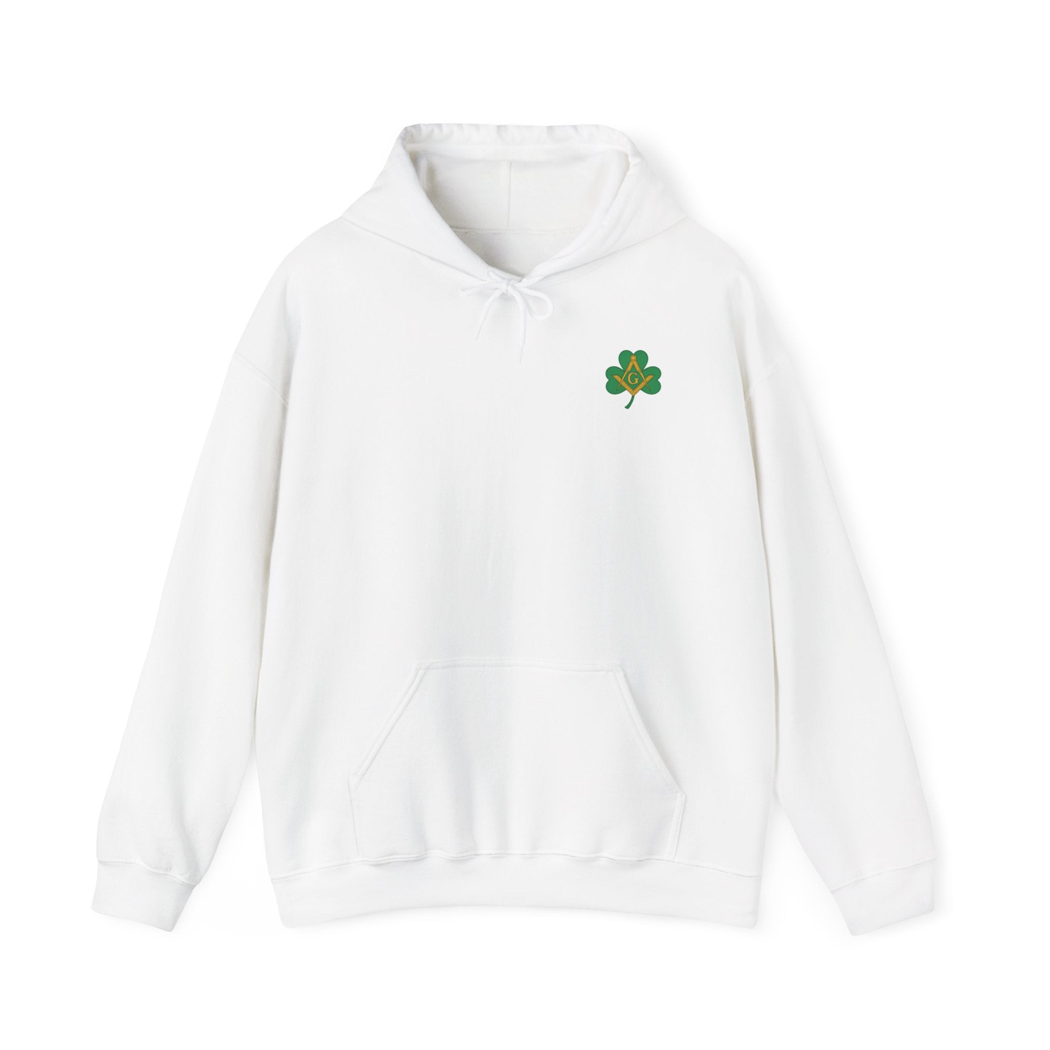 St. Patrick's Day Hooded Sweatshirt, Unisex Sweatshirt, Shamrock Sweater, Green Clover Pullover, Masonic Gift, Holiday Apparel