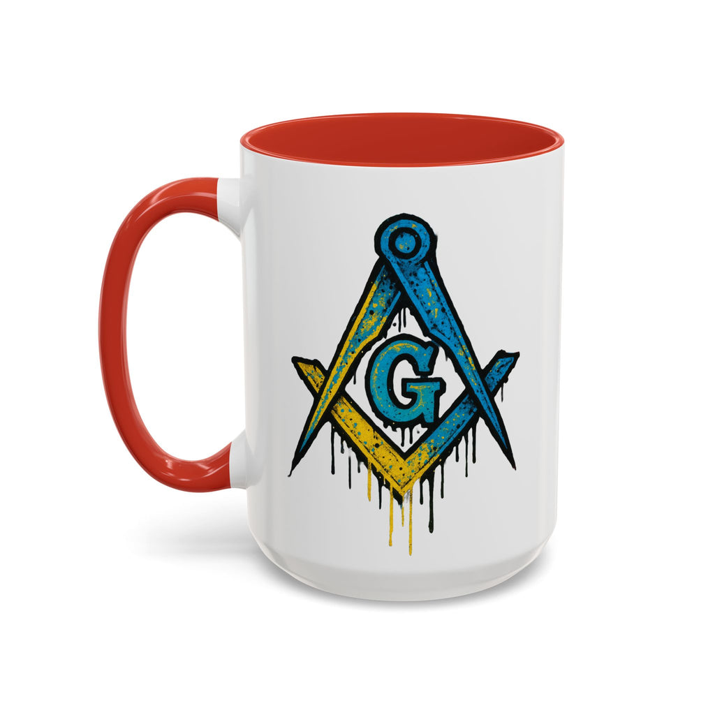 Accent Coffee Mug with Artistic Blue Design, Unique Gift for Coffee Lovers, Tea Cup, Kitchen Decor, Holiday Present, Fun Mug