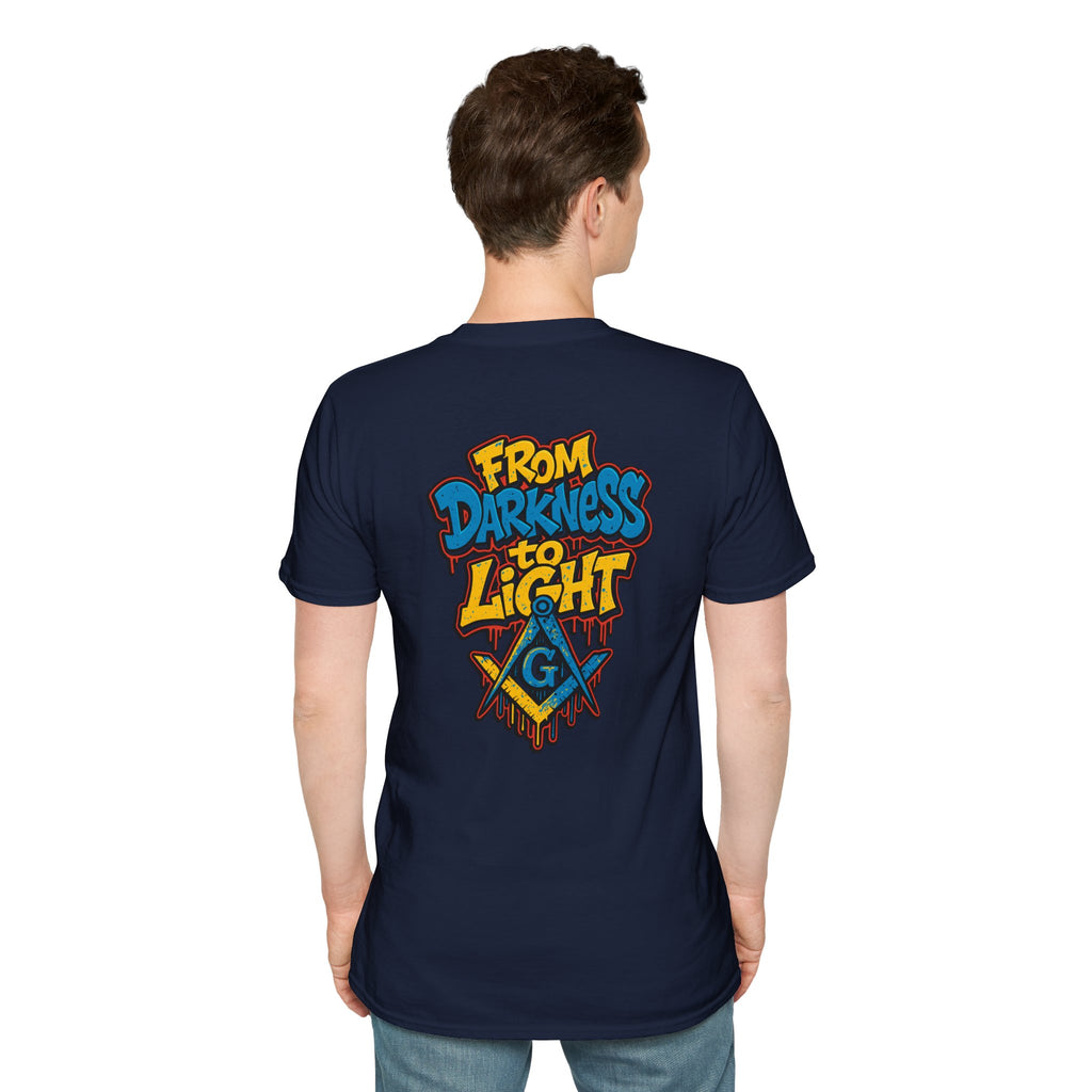 Masonic From Darkness to Light Inspirational T-Shirt, Unisex Tee, From Darkness to Light Shirt, Freemason Apparel, Motivational Gift, Casual Wear