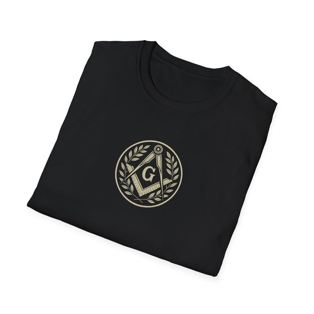 Masonic Symbol Unisex Softstyle T-Shirt | Casual Tee for Freemasons, Gift for Him, Brotherhood Apparel, Everyday Wear, Unique T-Shirt
