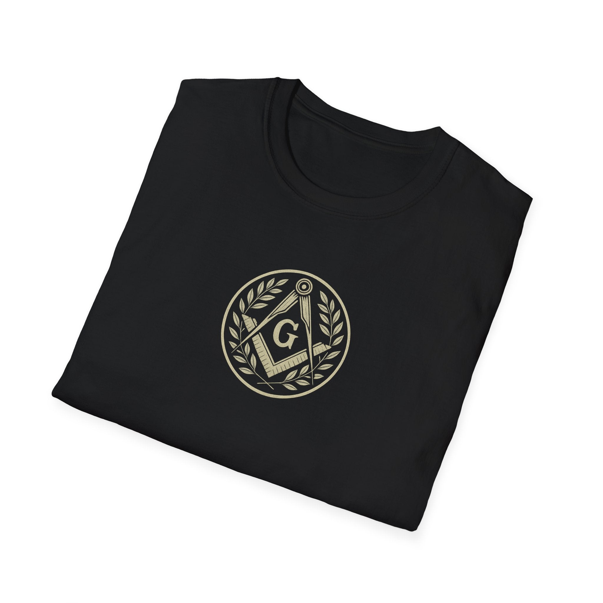 Masonic Symbol Unisex Softstyle T-Shirt | Casual Tee for Freemasons, Gift for Him, Brotherhood Apparel, Everyday Wear, Unique T-Shirt
