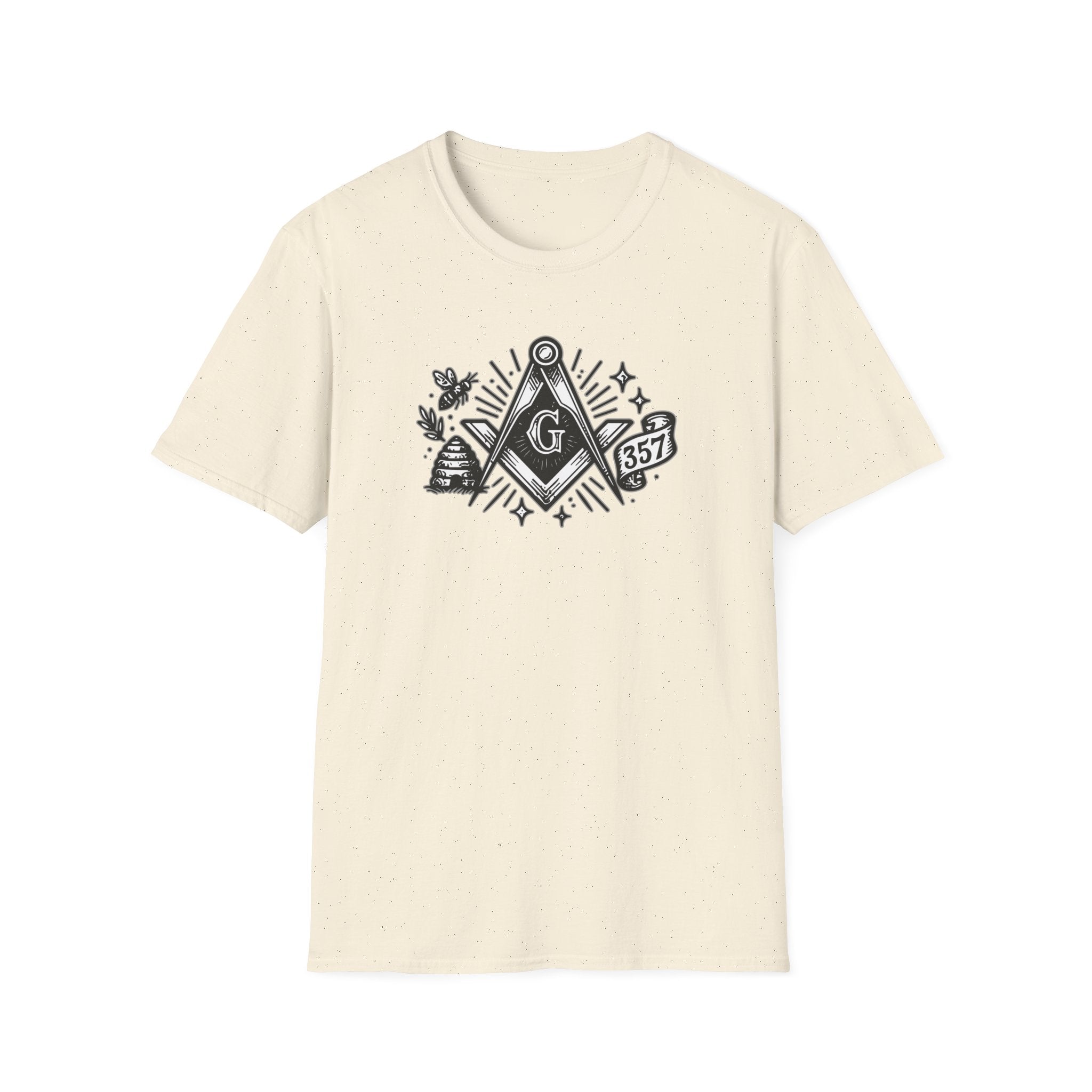 Masonic Symbol Unisex T-Shirt, Freemasonry Shirt, Gift for Mason, Black and White Graphic Tee, Celebratory Apparel