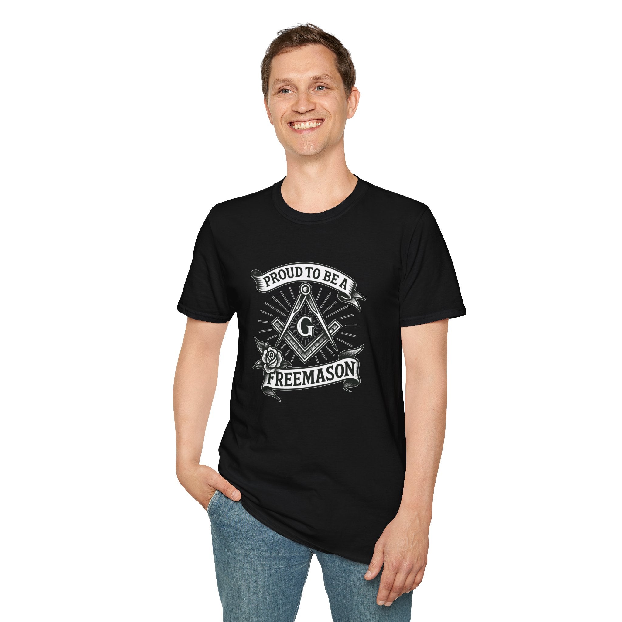 Proud Freemason Unisex Softstyle T-Shirt | Perfect for Masonic Events, Gifts for Brothers, Celebrations, Apparel, Everyday Wear