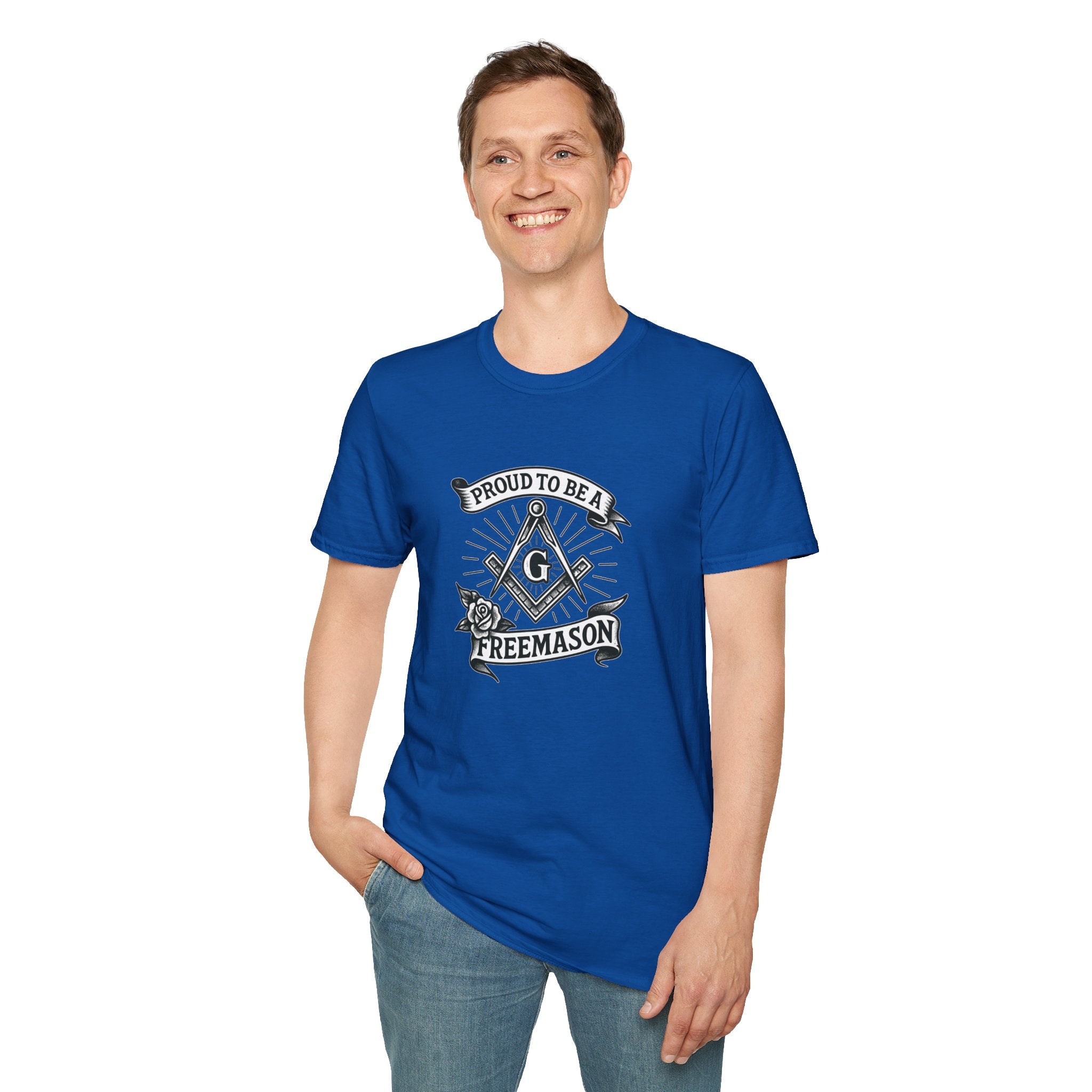 Proud Freemason Unisex Softstyle T-Shirt | Perfect for Masonic Events, Gifts for Brothers, Celebrations, Apparel, Everyday Wear