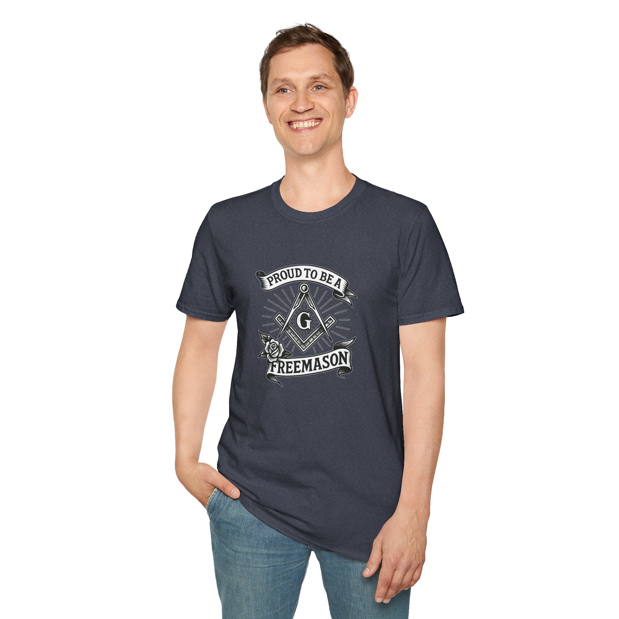 Proud Freemason Unisex Softstyle T-Shirt | Perfect for Masonic Events, Gifts for Brothers, Celebrations, Apparel, Everyday Wear