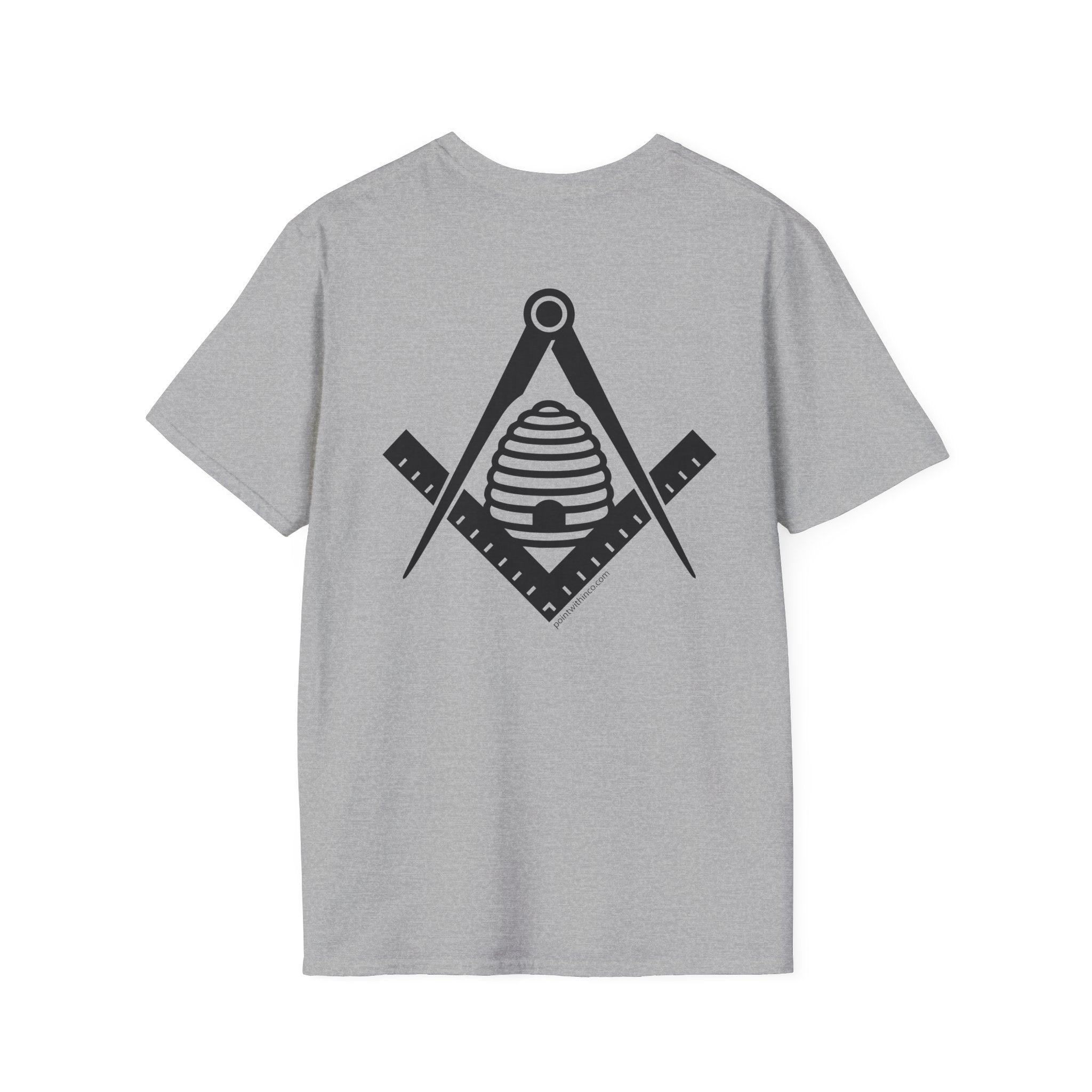 Masonic Beehive Graphic Tee, Unisex Softstyle T-Shirt, Freemason Gift, Symbolic Apparel, Lodge Wear, Brotherhood Shirt, Casual Fashion
