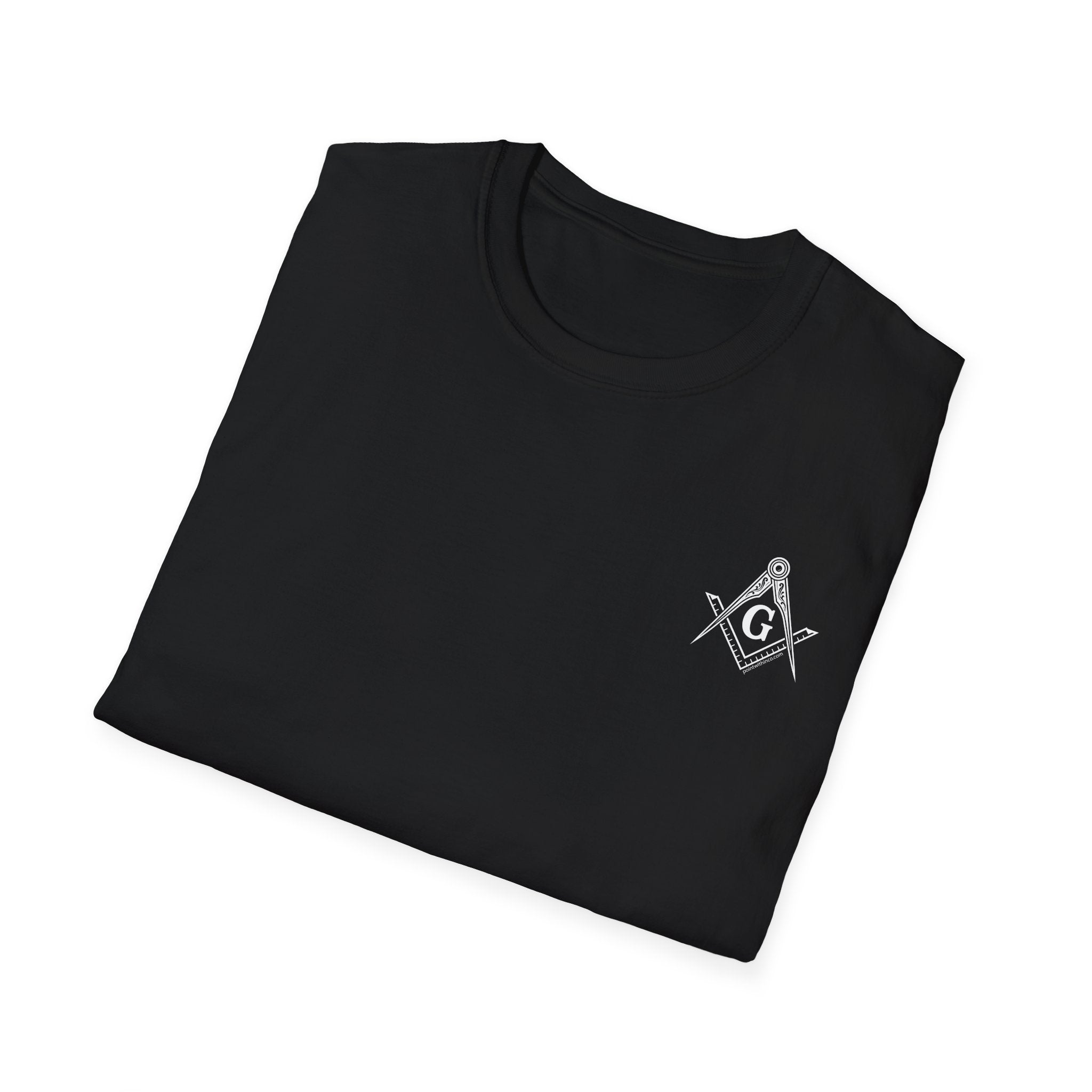 Masonic Graphic Tee, Unisex Softstyle T-Shirt with Eye Design, Freemason Gift, Casual Wear, Vintage Style, Unique Masonic Shirt