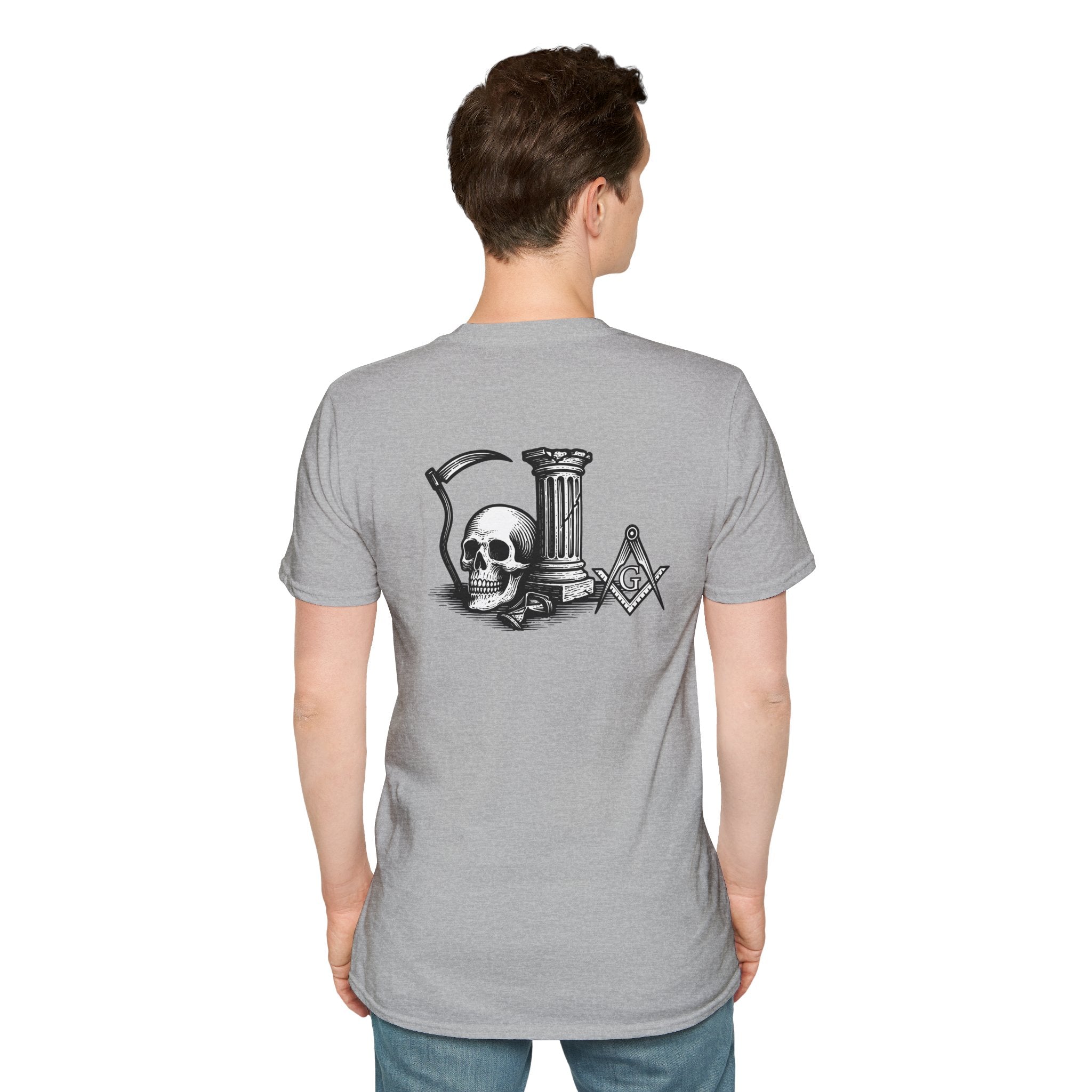 Gothic Skull Unisex T-Shirt, Softstyle Tee for Halloween, Punk Fashion, Casual Wear, Unique Gift