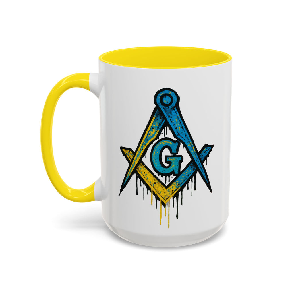 Accent Coffee Mug with Artistic Blue Design, Unique Gift for Coffee Lovers, Tea Cup, Kitchen Decor, Holiday Present, Fun Mug