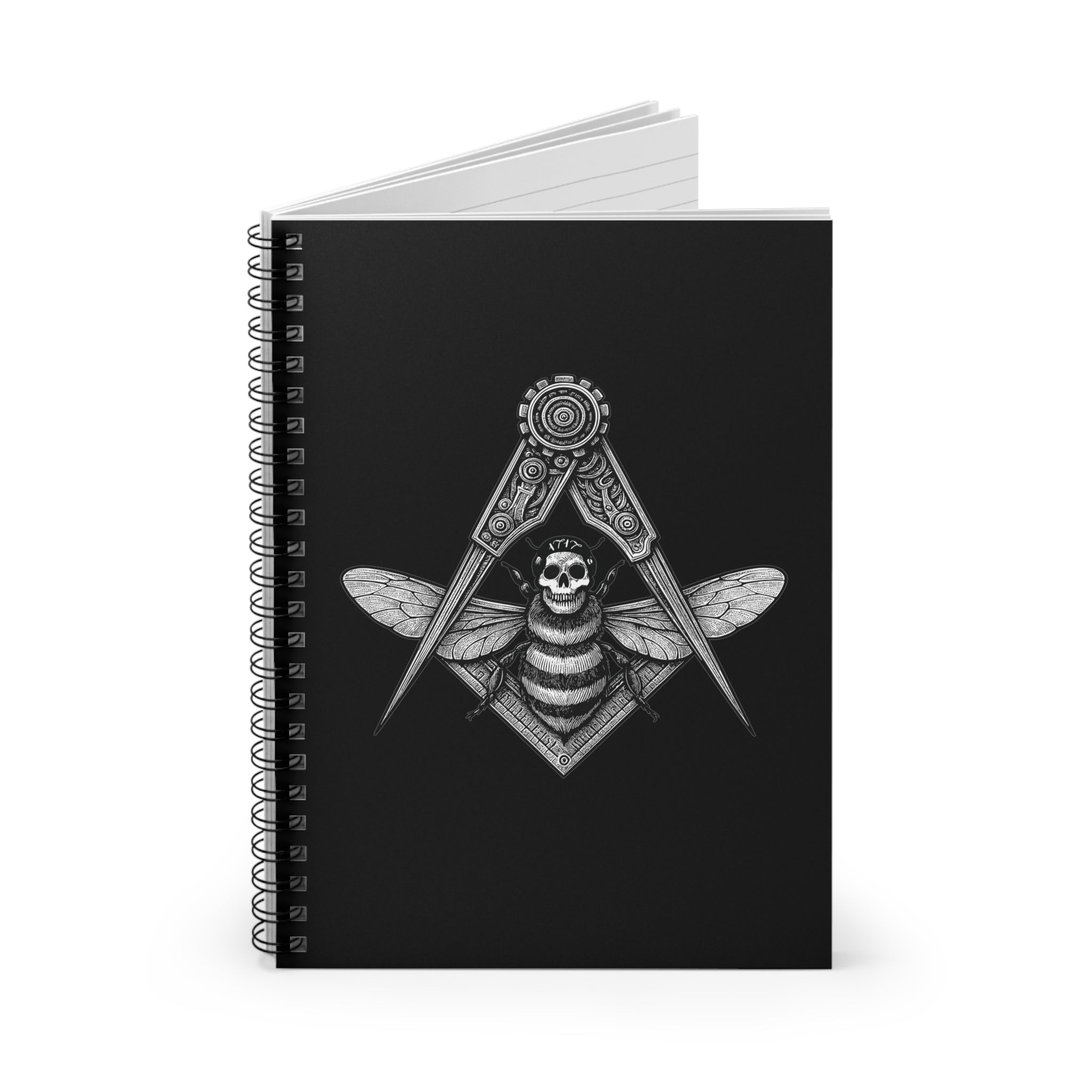 Masonic Bee Spiral Notebook - Gothic Stationery, Art Journal, Sketchbook, Gift for Architects, Unique Office Supply