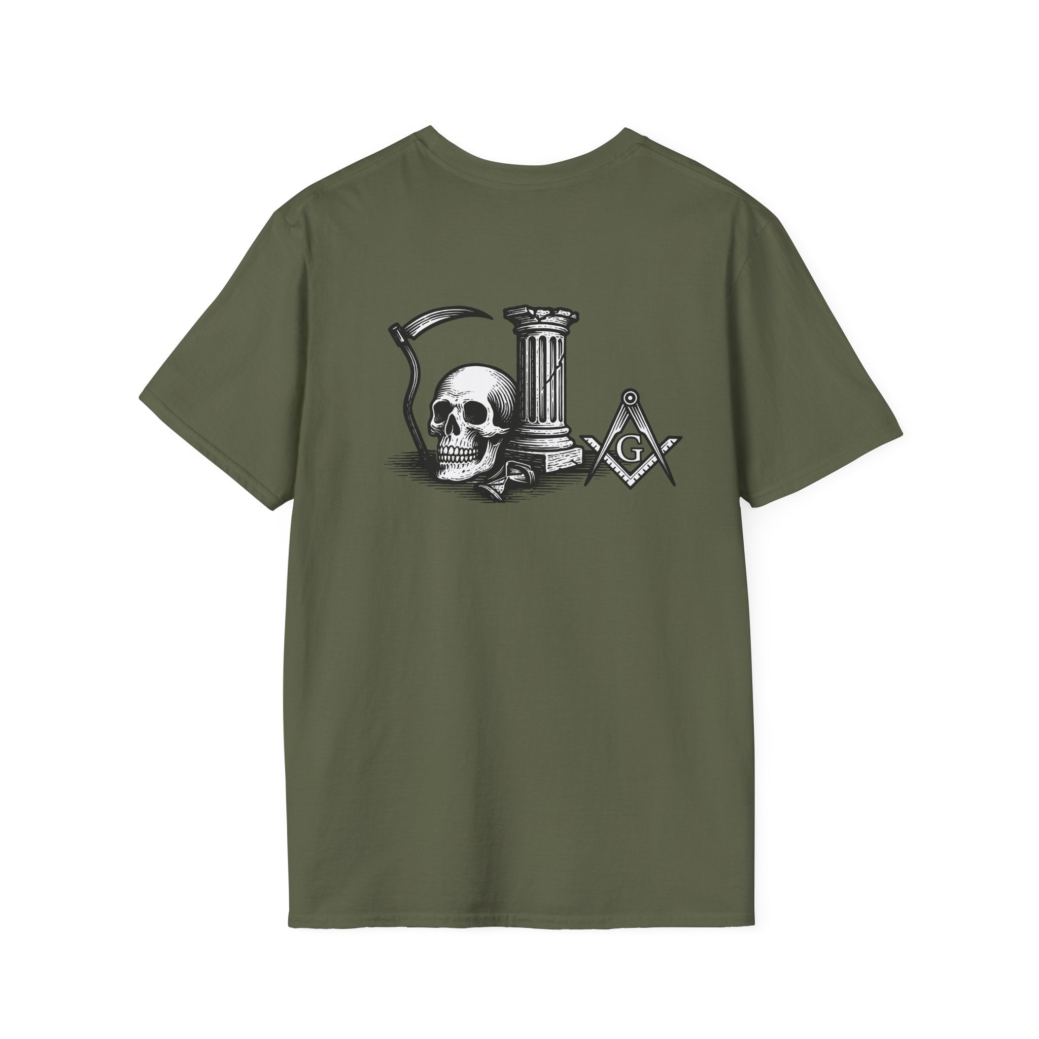 Gothic Skull Unisex T-Shirt, Softstyle Tee for Halloween, Punk Fashion, Casual Wear, Unique Gift