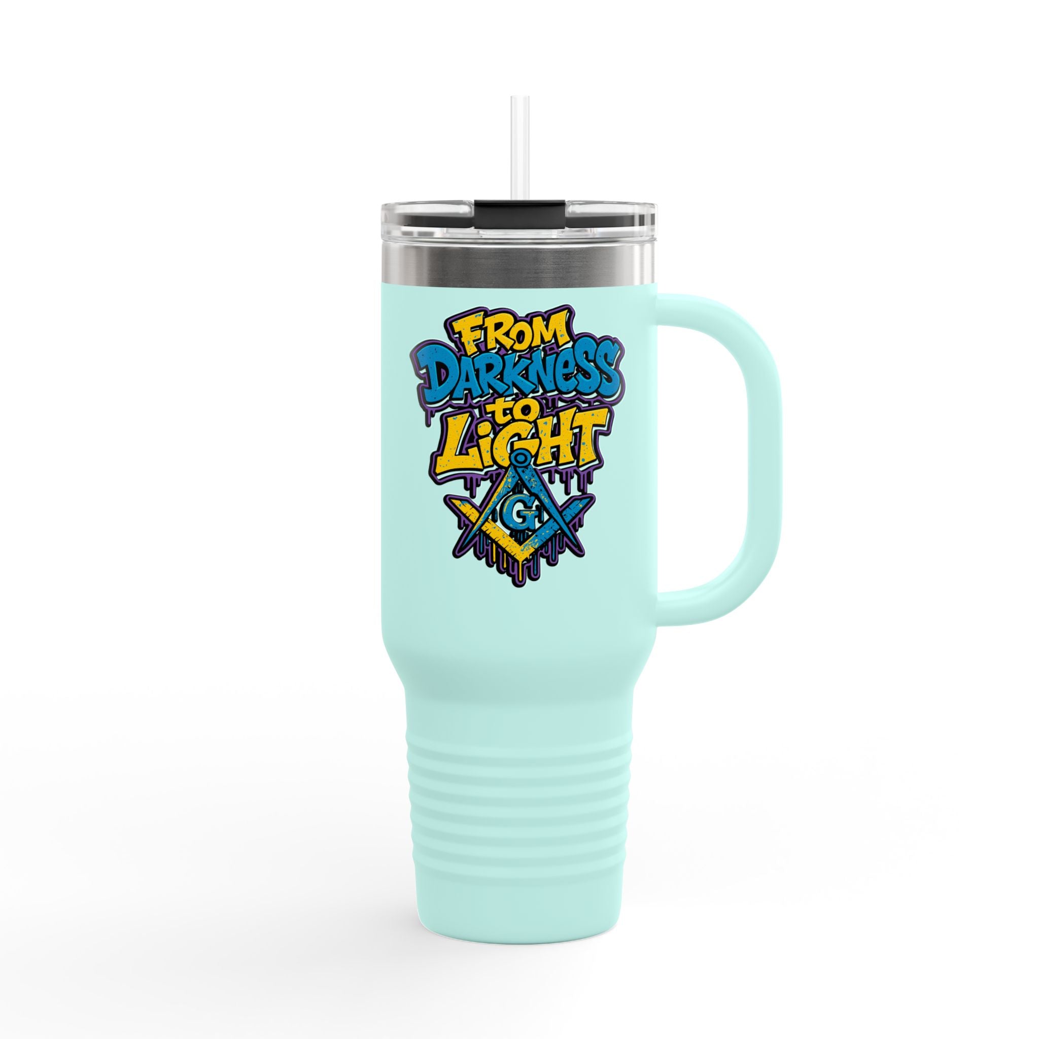 Vibrant Insulated Travel Mug, 40oz - Perfect for Hot or Cold Drinks, Great for Outdoors, Gifts for Friends, Inspirational Quotes