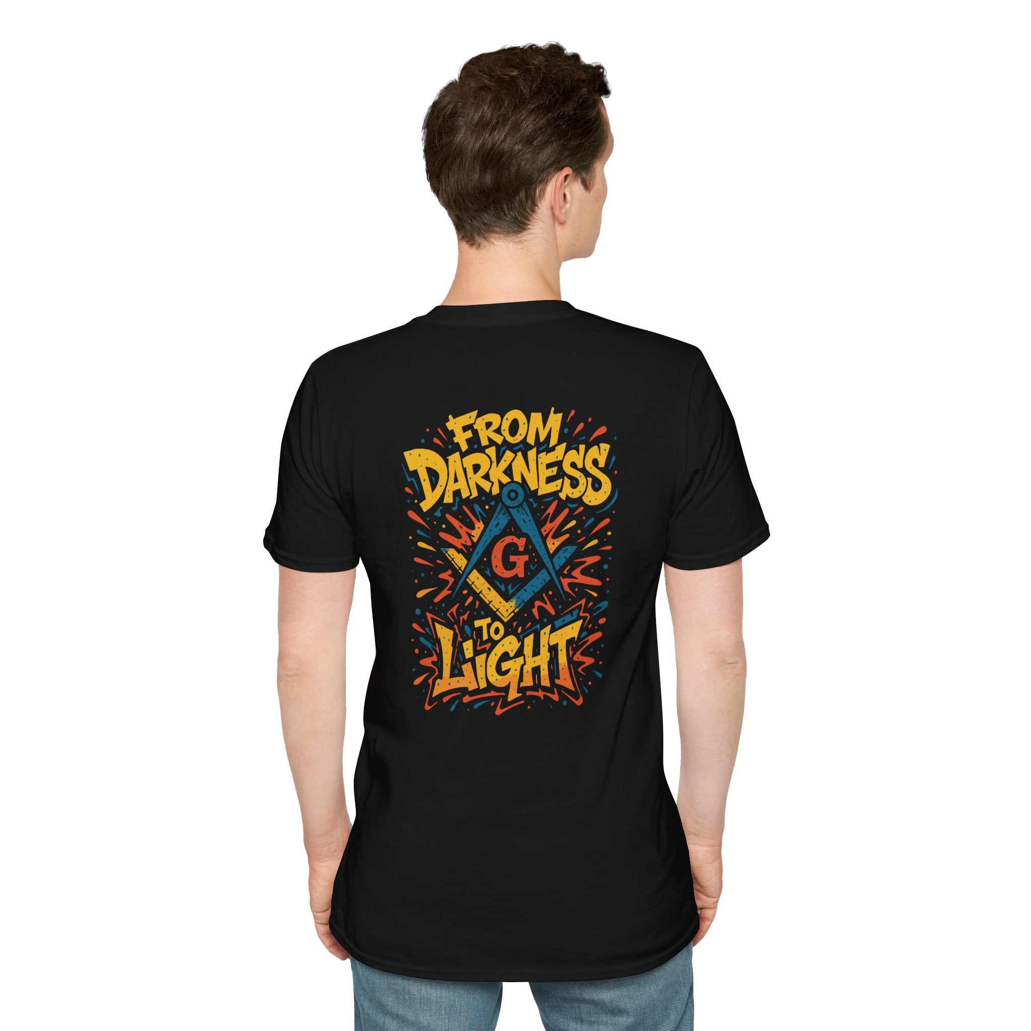 Inspirational Graphic Darkness to light Alt T-Shirt, Motivational Gift, Unisex Softstyle Tee, Casual Wear, Statement Tee, From Darkness to Light