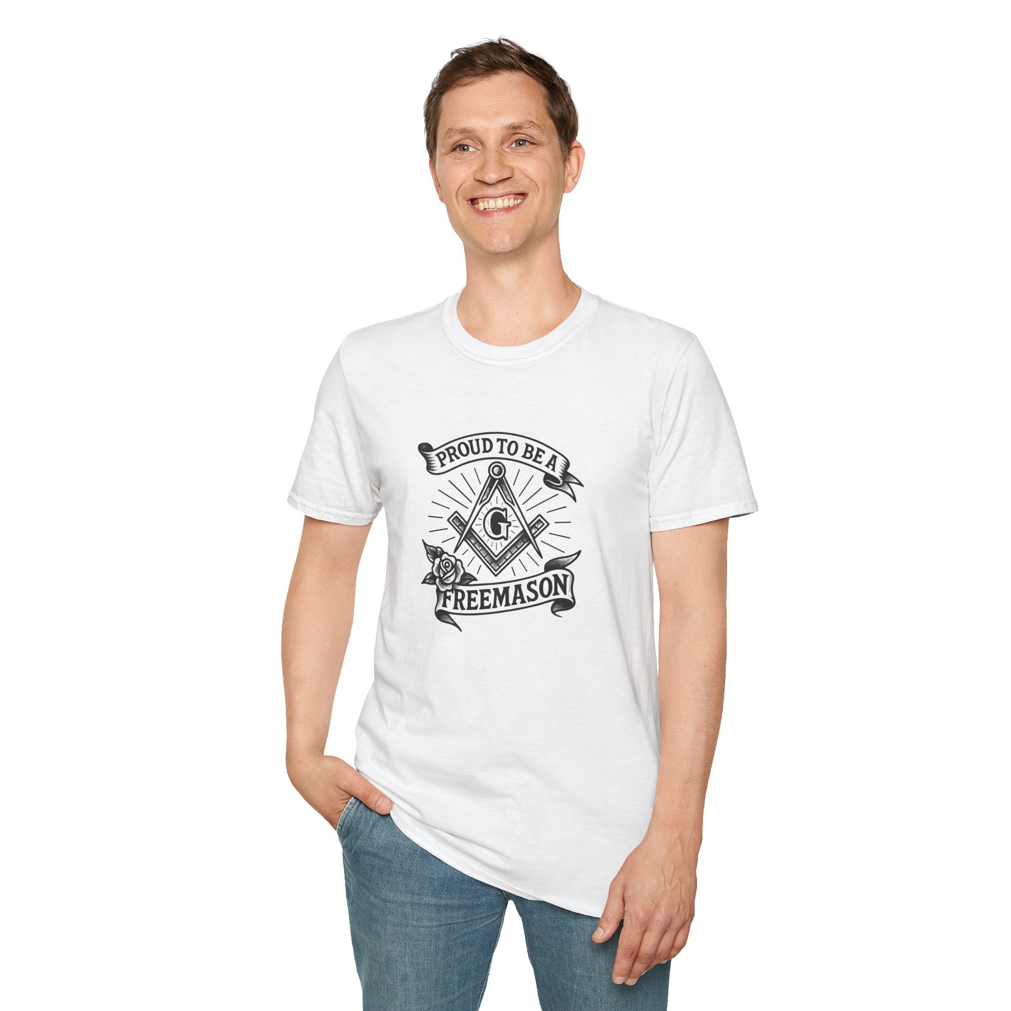 Proud Freemason Unisex Softstyle T-Shirt | Perfect for Masonic Events, Gifts for Brothers, Celebrations, Apparel, Everyday Wear
