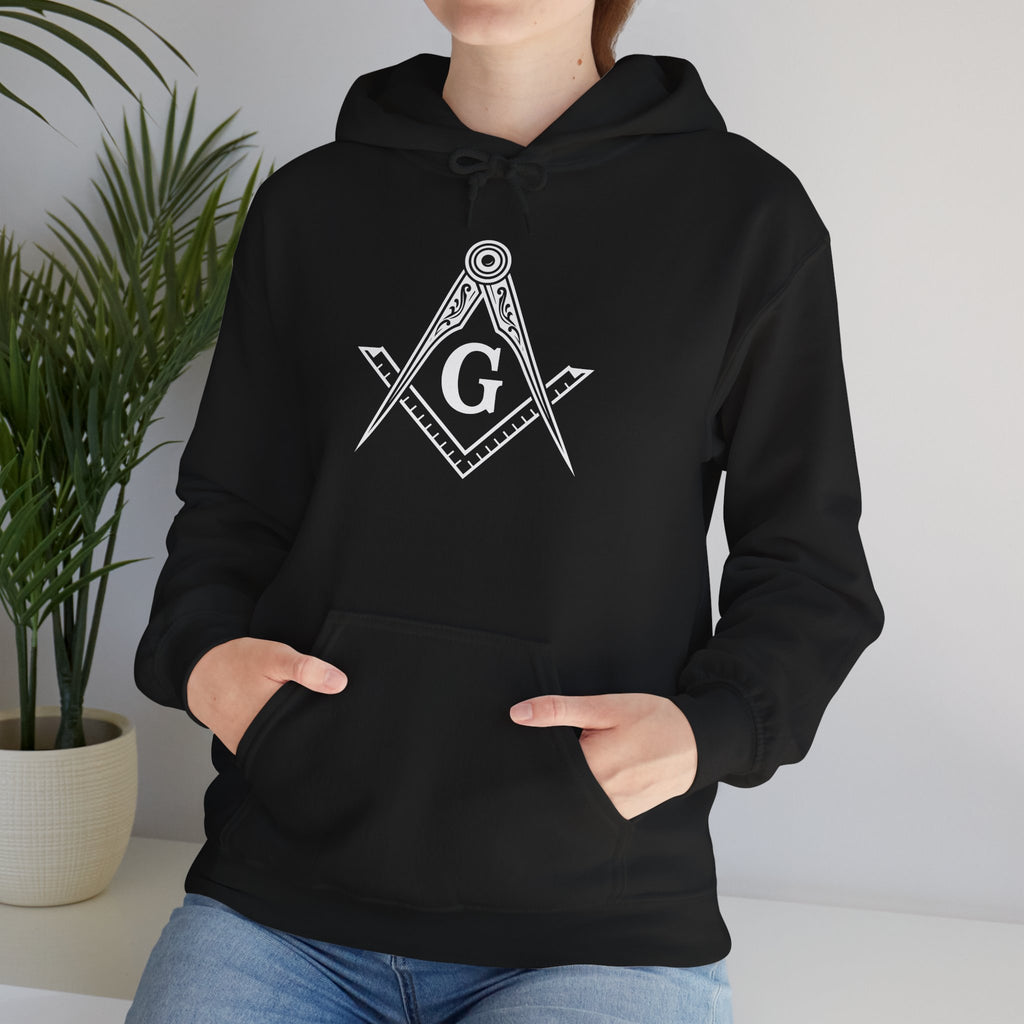 Freemason Symbol Hooded Sweatshirt - Cozy Unisex Pullovers for Masonic Events, Gift for Masons, Lodge Meetings, Everyday Wear