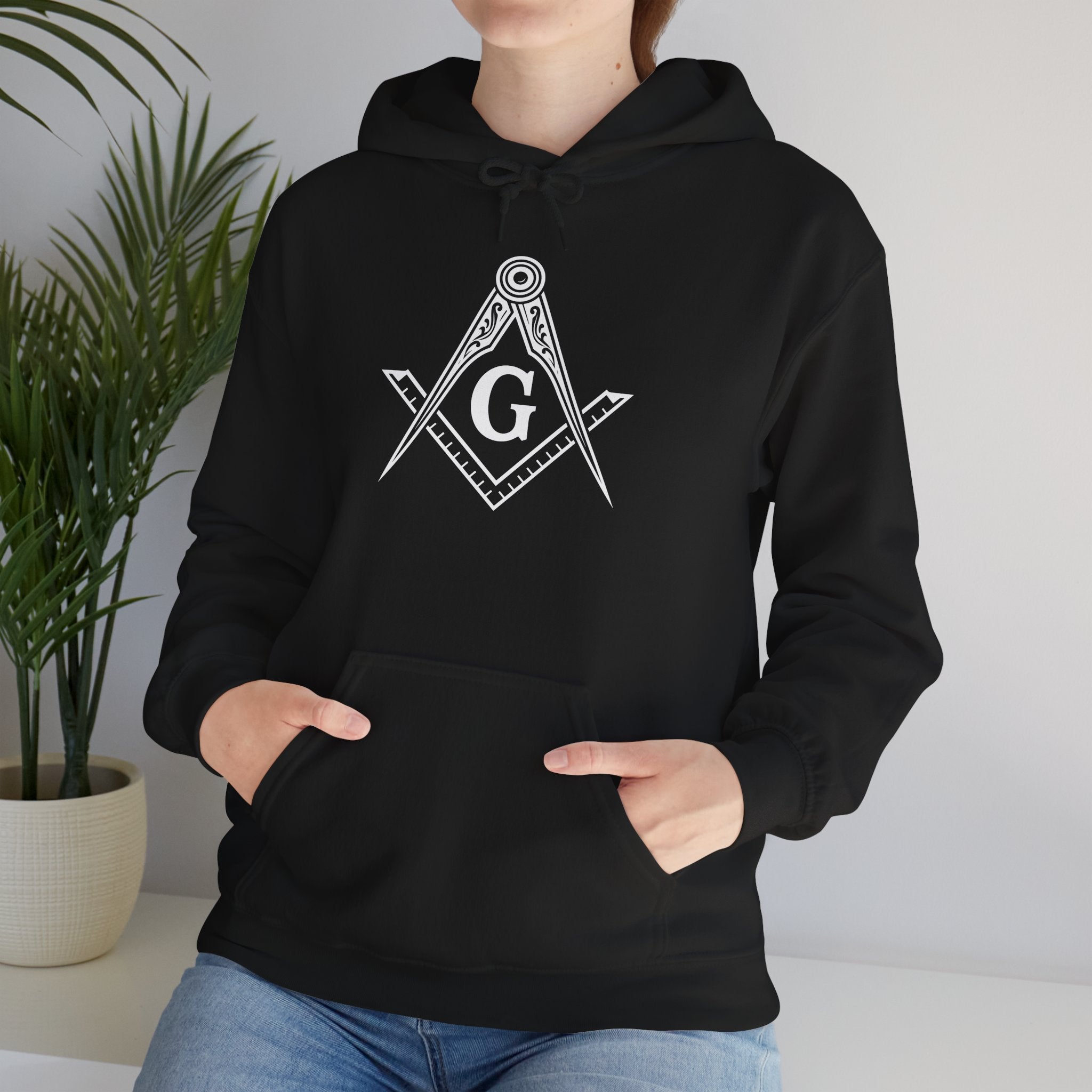 Freemason Symbol Hooded Sweatshirt - Cozy Unisex Pullovers for Masonic Events, Gift for Masons, Lodge Meetings, Everyday Wear