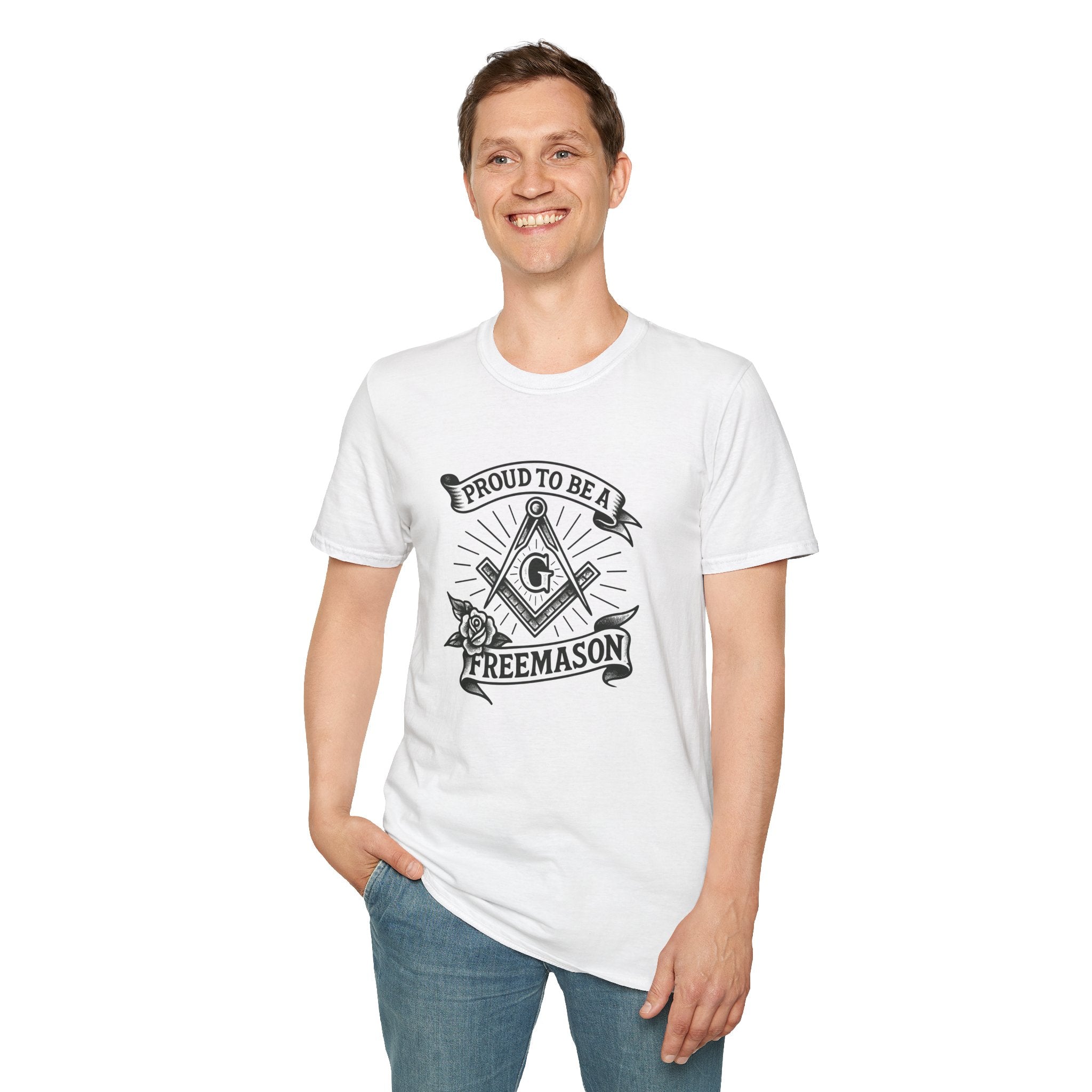 Proud Freemason Unisex Softstyle T-Shirt | Perfect for Masonic Events, Gifts for Brothers, Celebrations, Apparel, Everyday Wear
