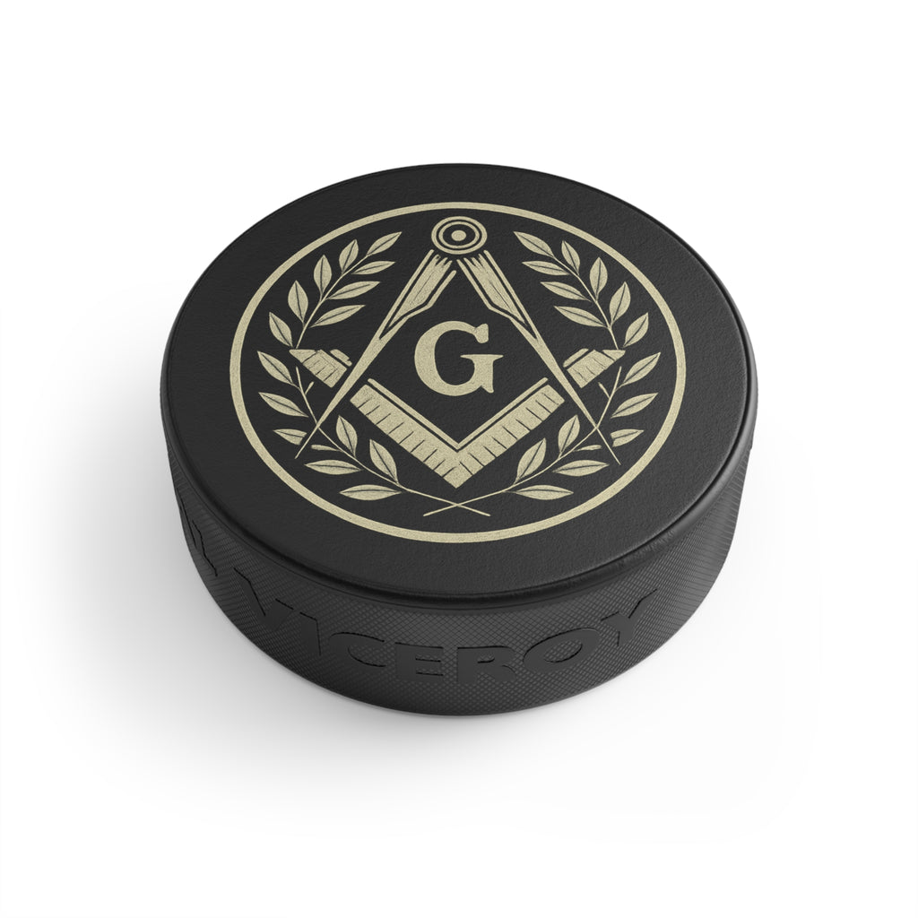 Masonic Hockey Puck | Unique Hockey Gift for Freemasons, Masonic Gift, Sports Collectible, Fraternal Organization Memorabilia