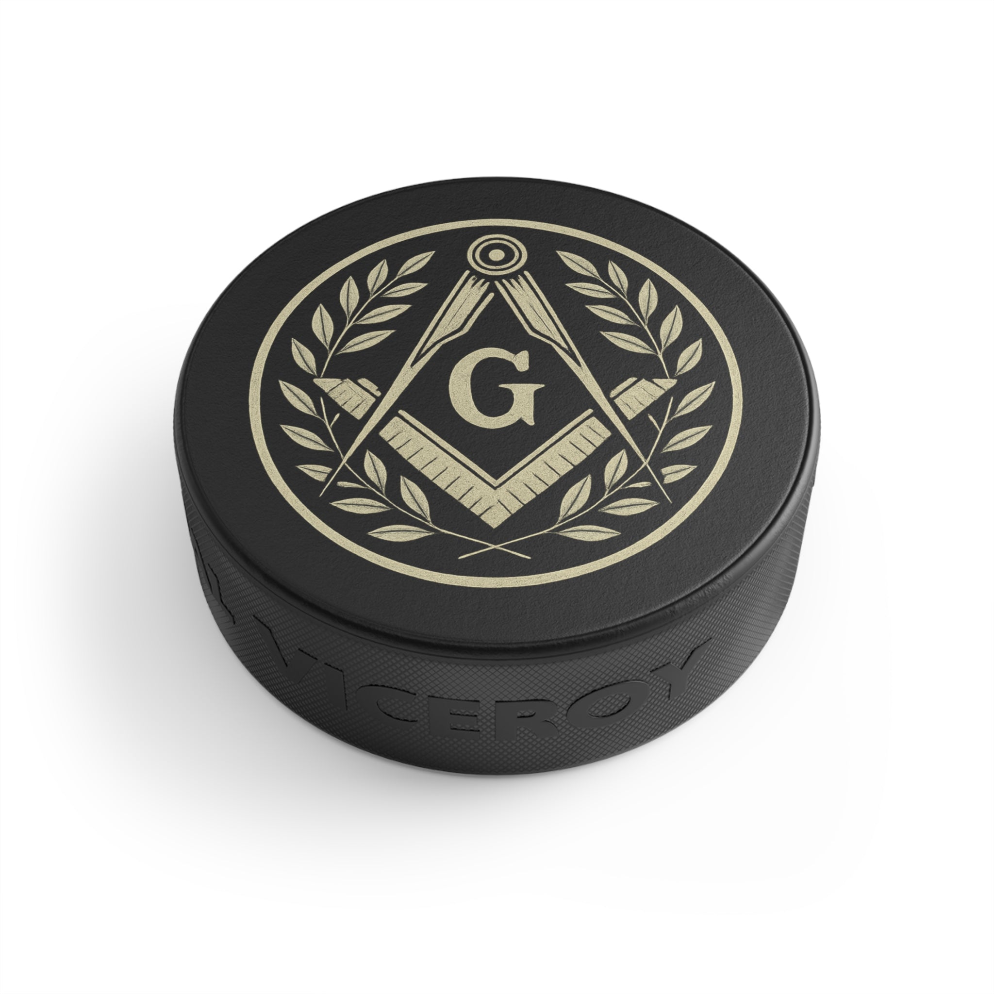 Masonic Hockey Puck | Unique Hockey Gift for Freemasons, Masonic Gift, Sports Collectible, Fraternal Organization Memorabilia