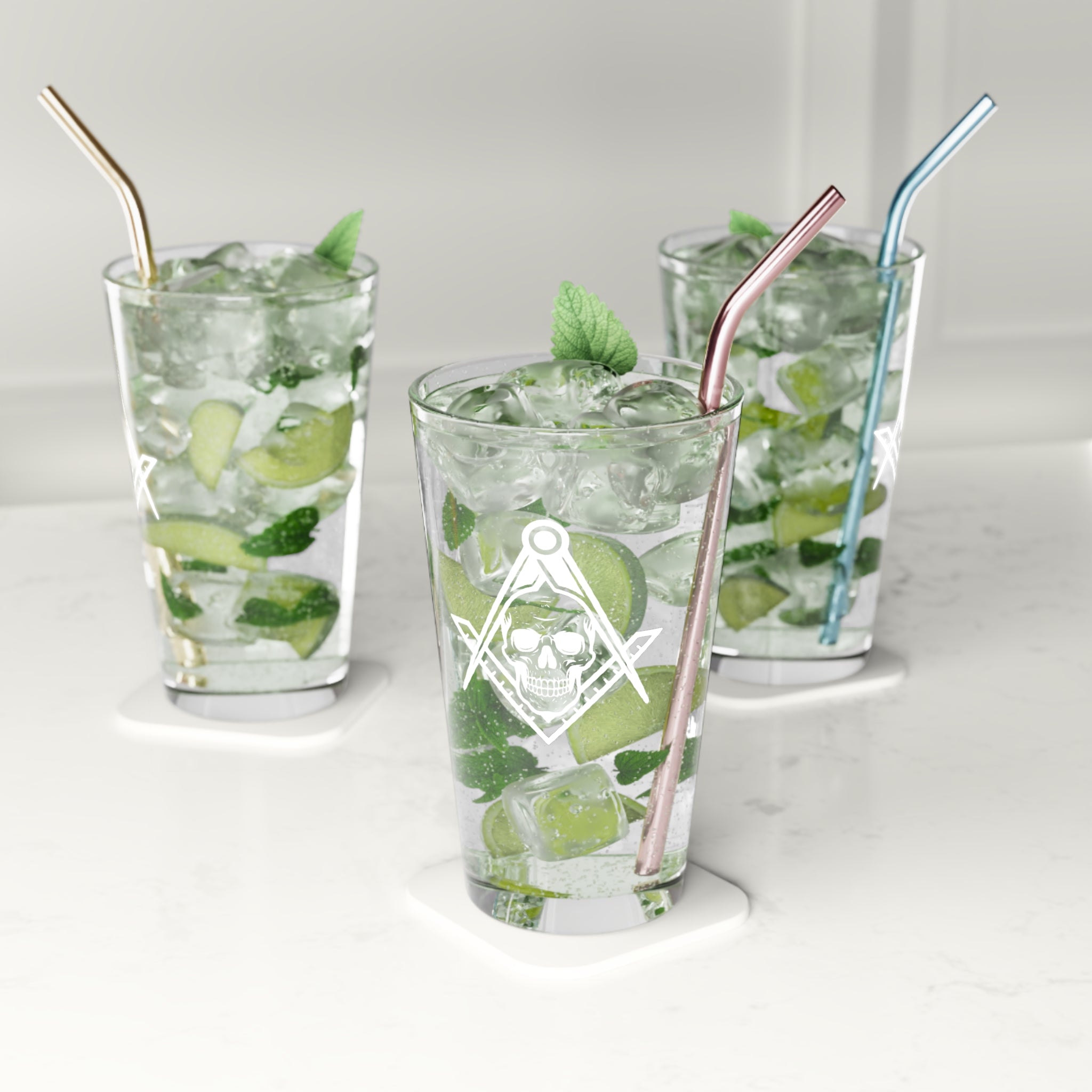 Masonic Pint Glass, 16oz Beer Glass, Freemason Gift, Unique Drinkware, Celebratory Toasts, Barware