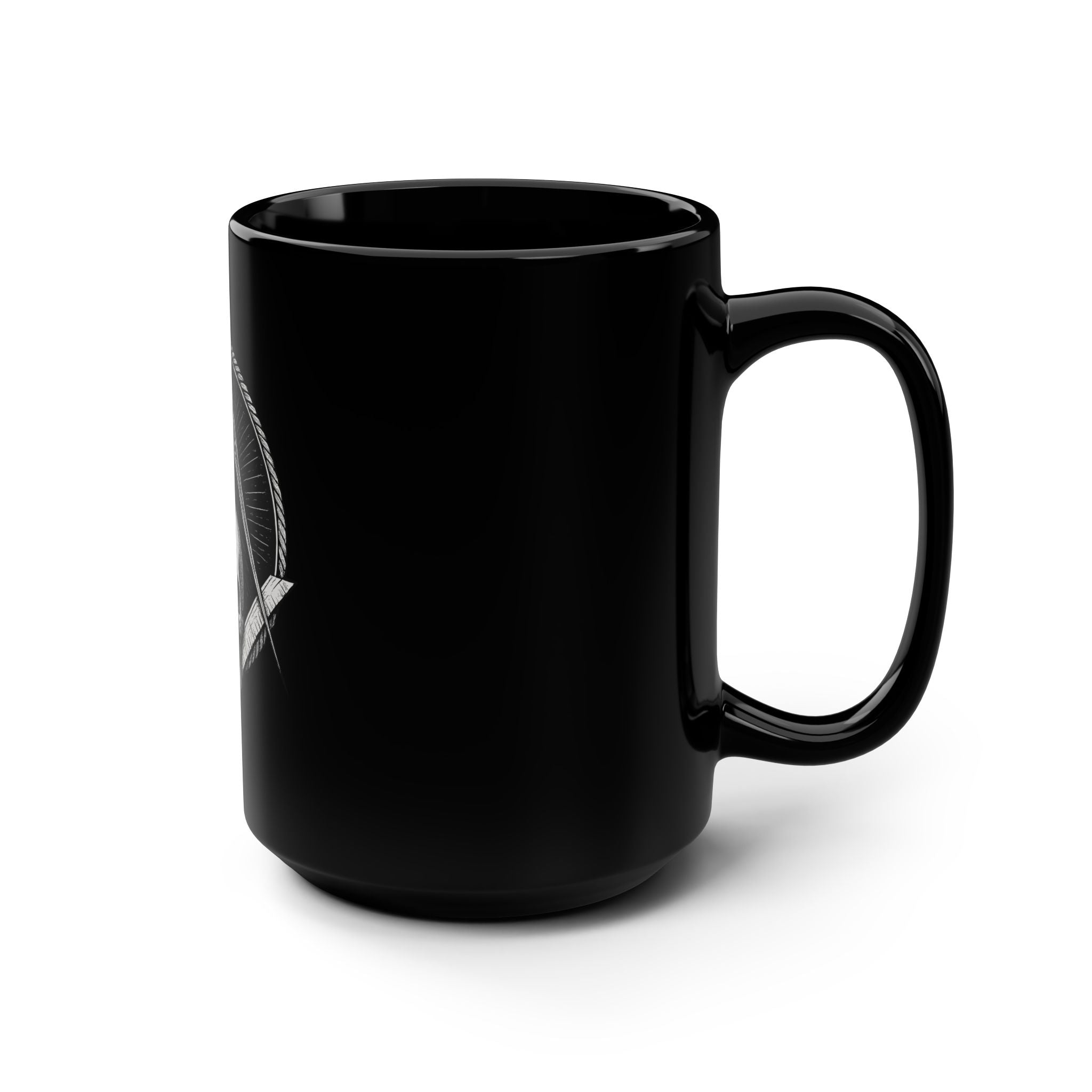 Stylish Black Mug, Great for Coffee Lovers, Perfect Gift, Home Office Decor, 15oz Ceramic Cup