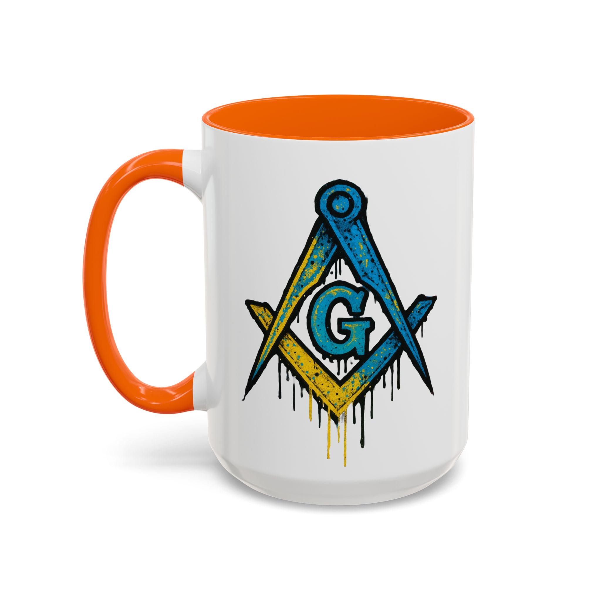 Accent Coffee Mug with Artistic Blue Design, Unique Gift for Coffee Lovers, Tea Cup, Kitchen Decor, Holiday Present, Fun Mug