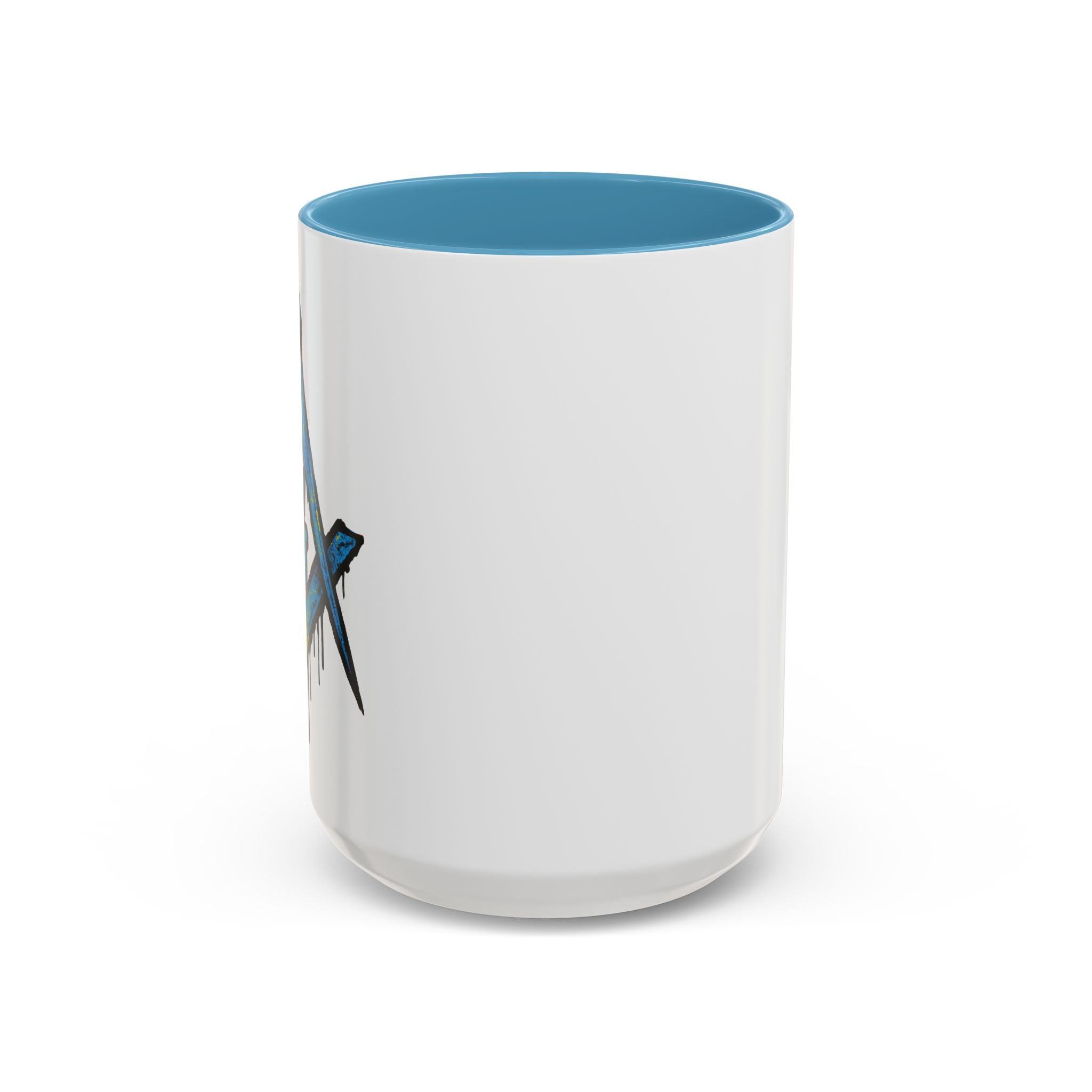 Accent Coffee Mug with Artistic Blue Design, Unique Gift for Coffee Lovers, Tea Cup, Kitchen Decor, Holiday Present, Fun Mug