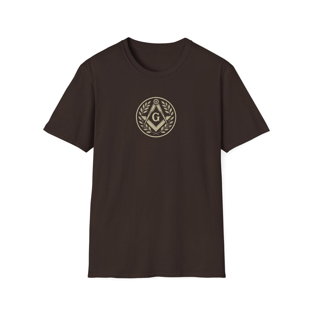 Masonic Symbol Unisex Softstyle T-Shirt | Casual Tee for Freemasons, Gift for Him, Brotherhood Apparel, Everyday Wear, Unique T-Shirt
