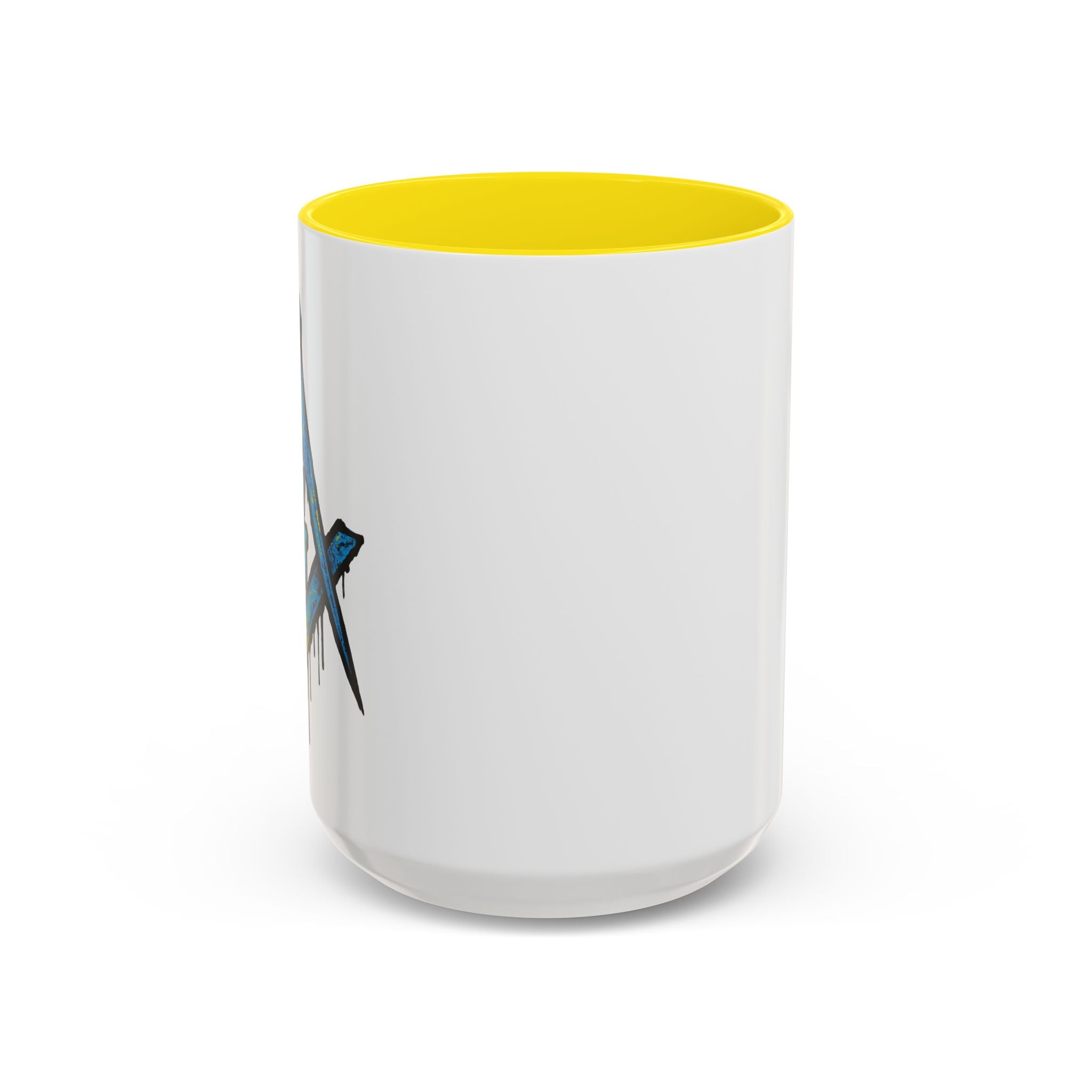 Accent Coffee Mug with Artistic Blue Design, Unique Gift for Coffee Lovers, Tea Cup, Kitchen Decor, Holiday Present, Fun Mug