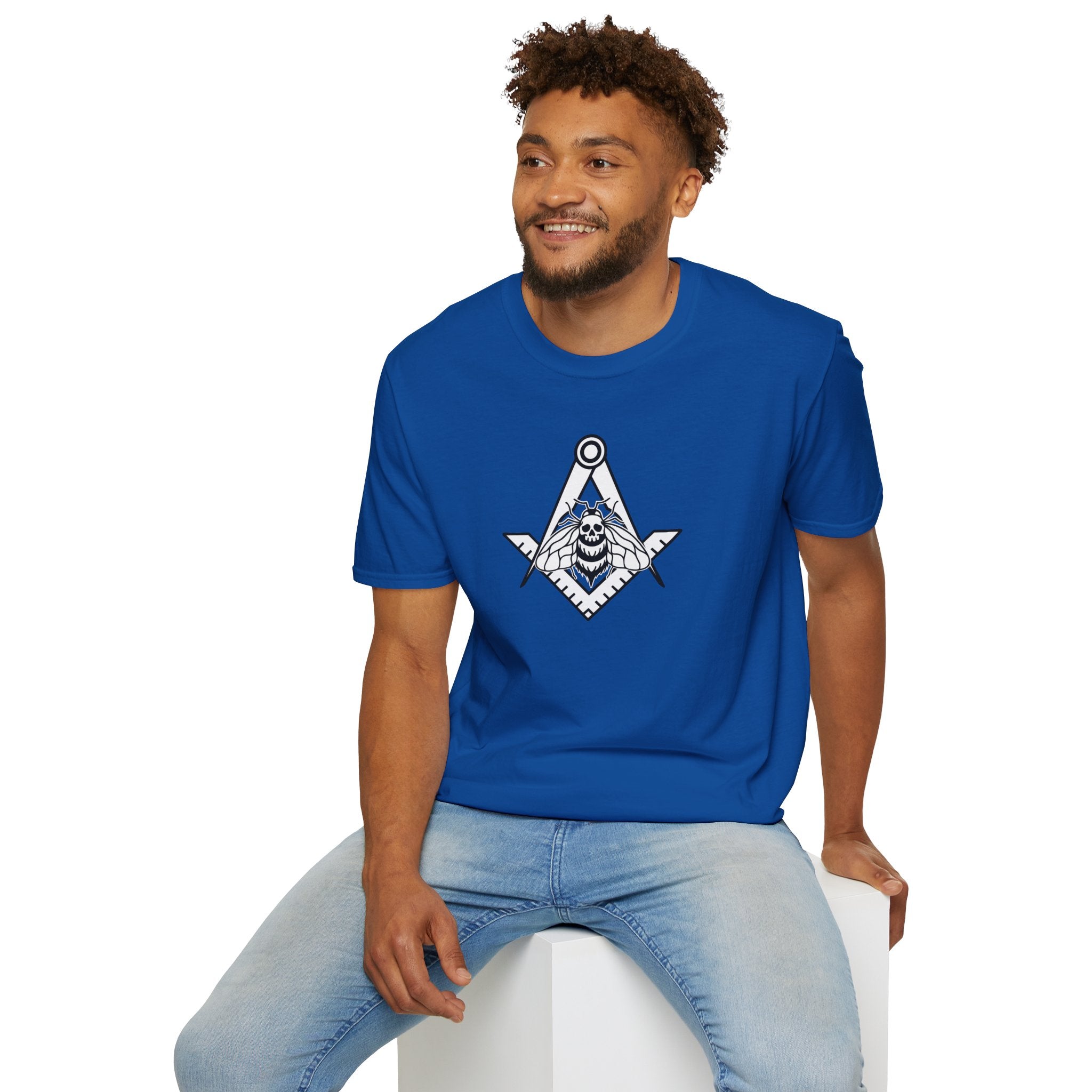 Unique Skull and Compass Design Unisex T-Shirt, Perfect for Masonic Events, Gift for Occasions, Casual Wear, Unique Gift Idea