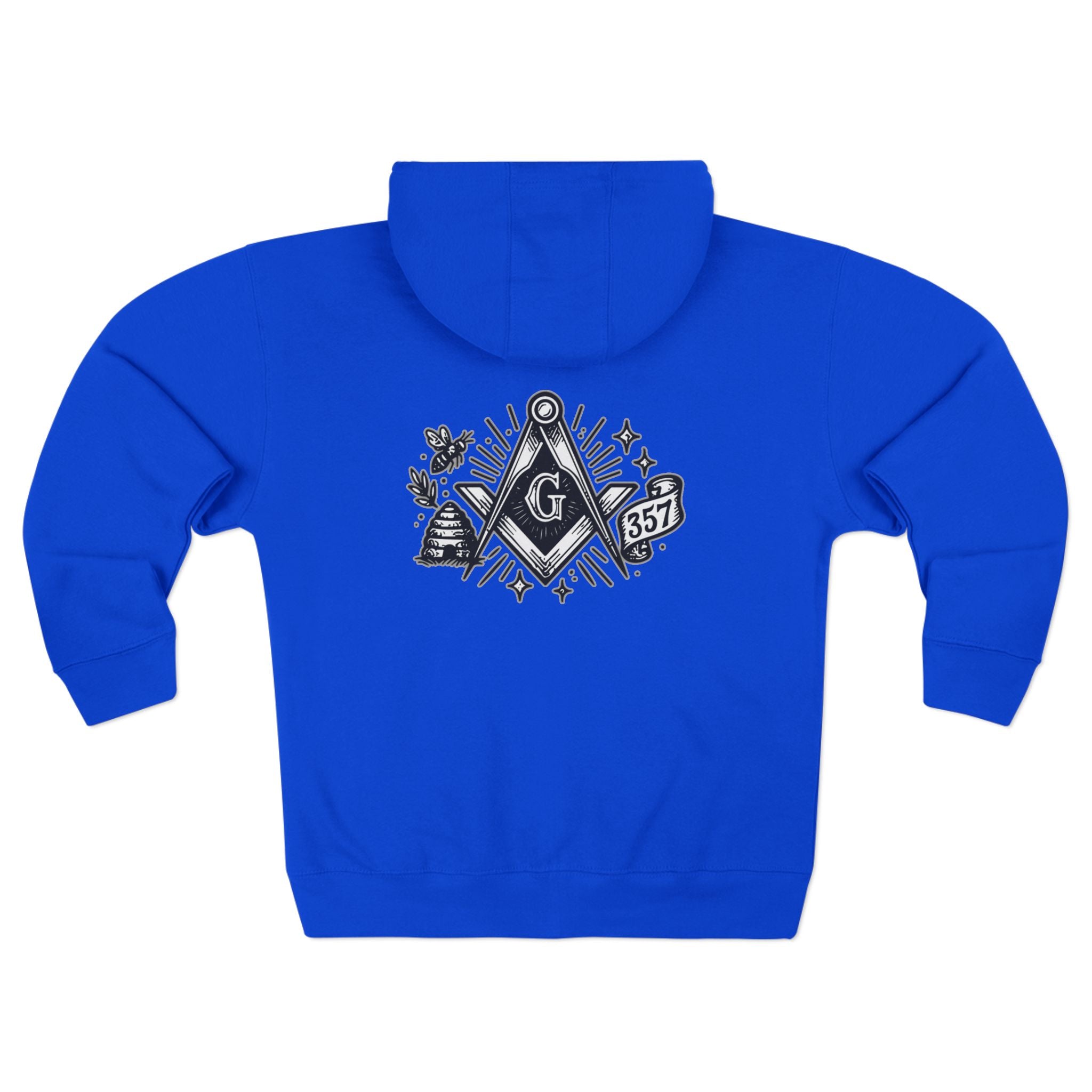 Unisex Zip Hoodie with Freemason Design - Cozy Layer for Rituals, Gifts for Masons, Occasions like Initiation or Celebrations