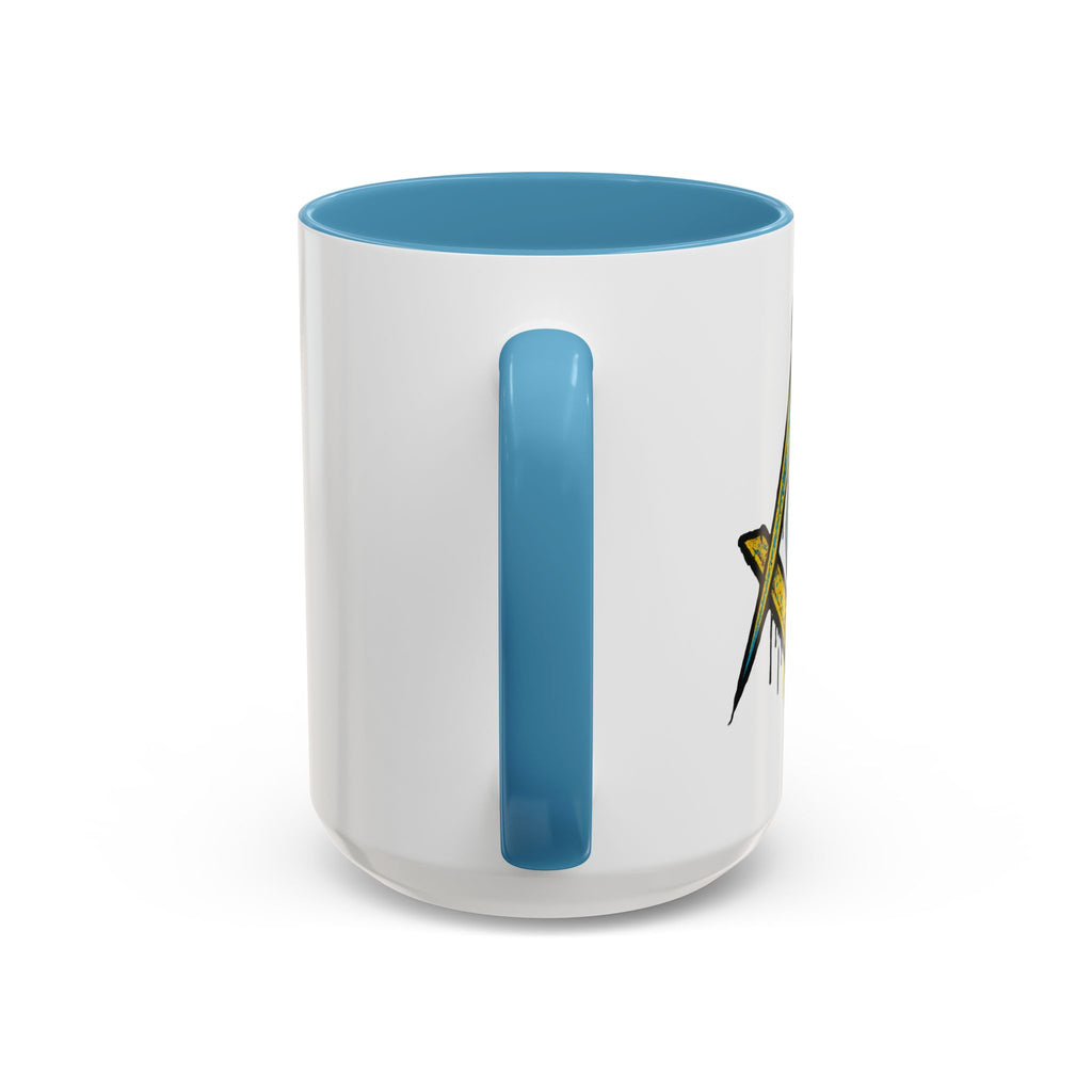 Accent Coffee Mug with Artistic Blue Design, Unique Gift for Coffee Lovers, Tea Cup, Kitchen Decor, Holiday Present, Fun Mug