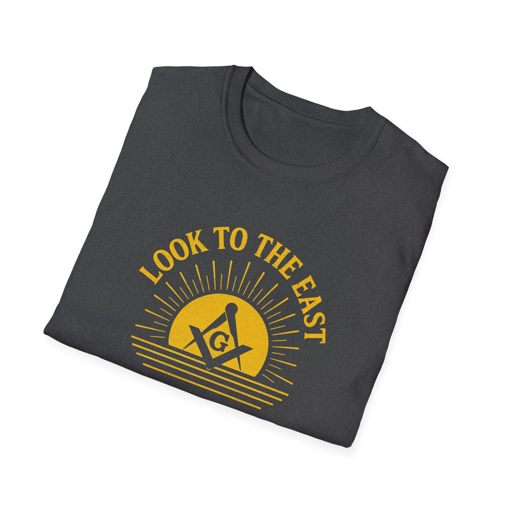 Unisex Inspirational Graphic T-Shirt, Look to the East Shirt, Casual Wear, Gift for Freemasons, Spiritual T-Shirt, Unisex Tee