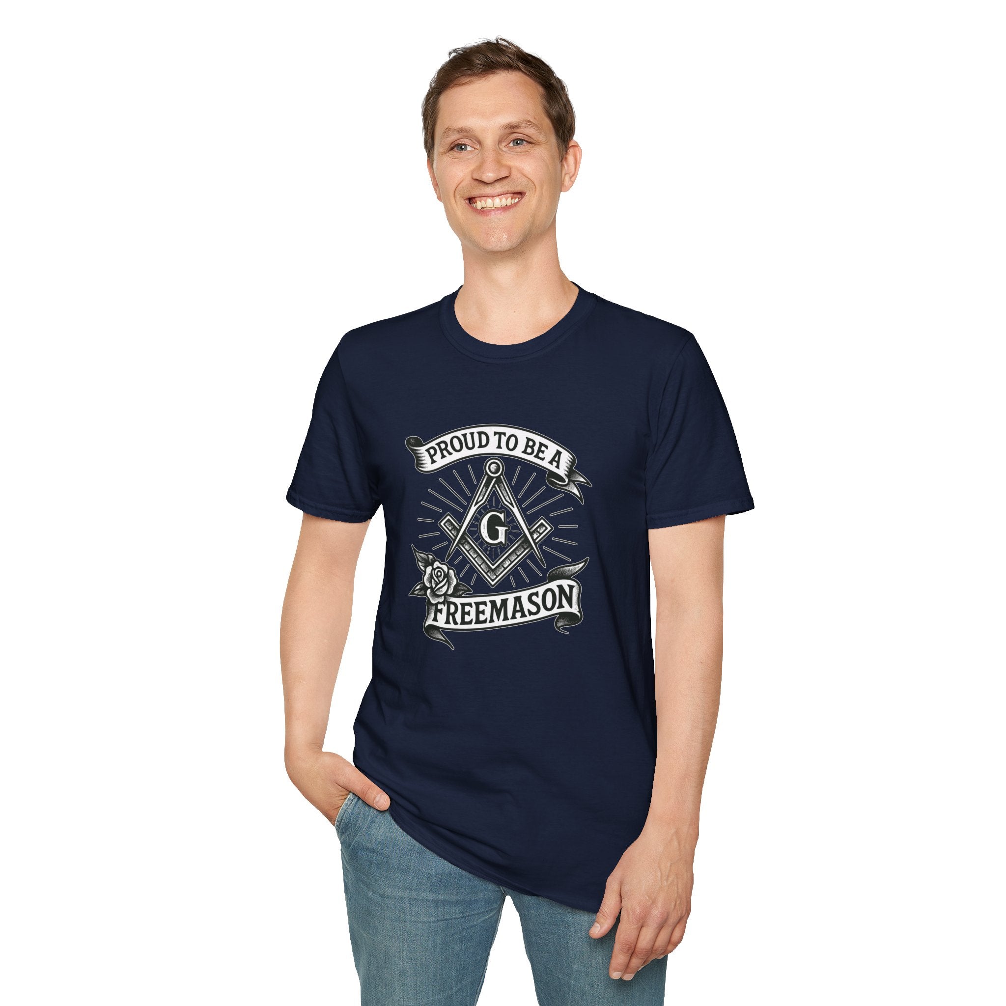 Proud Freemason Unisex Softstyle T-Shirt | Perfect for Masonic Events, Gifts for Brothers, Celebrations, Apparel, Everyday Wear