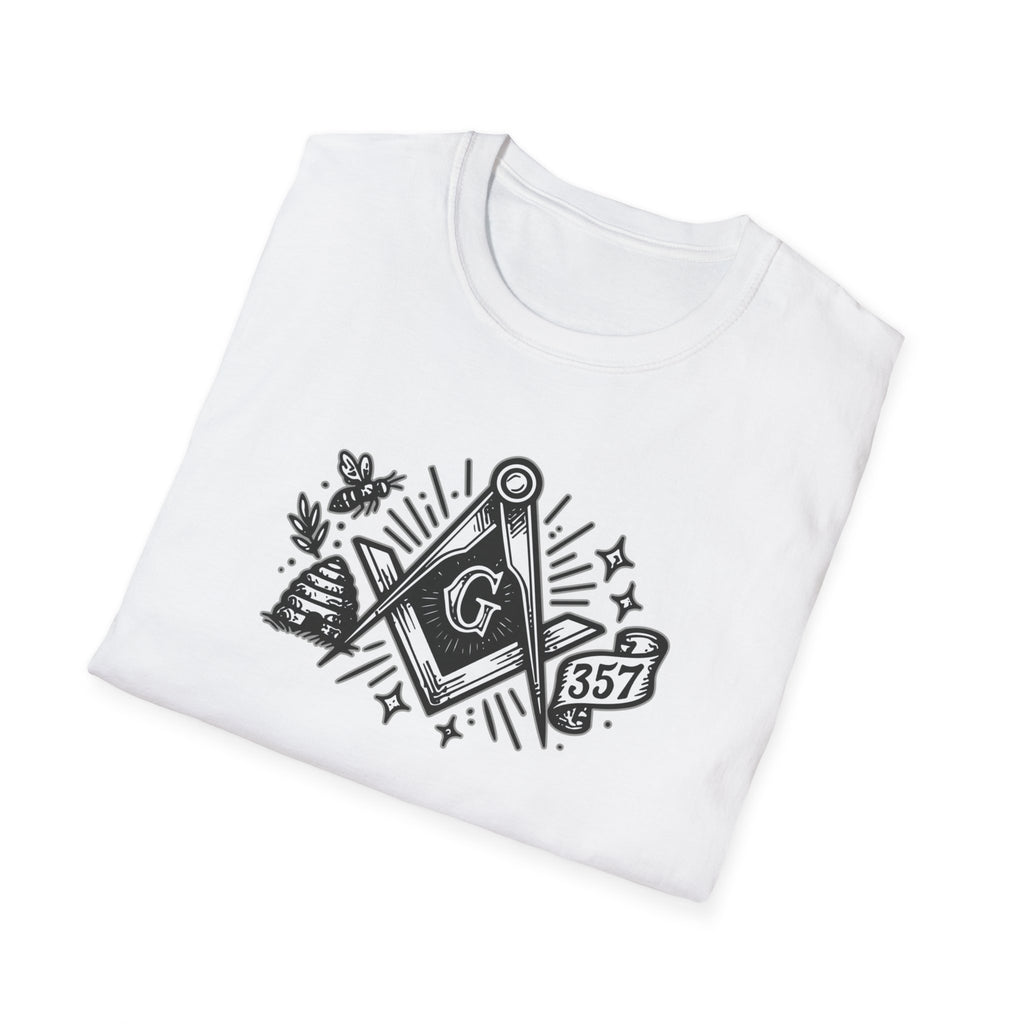 Masonic Symbol Unisex T-Shirt, Freemasonry Shirt, Gift for Mason, Black and White Graphic Tee, Celebratory Apparel