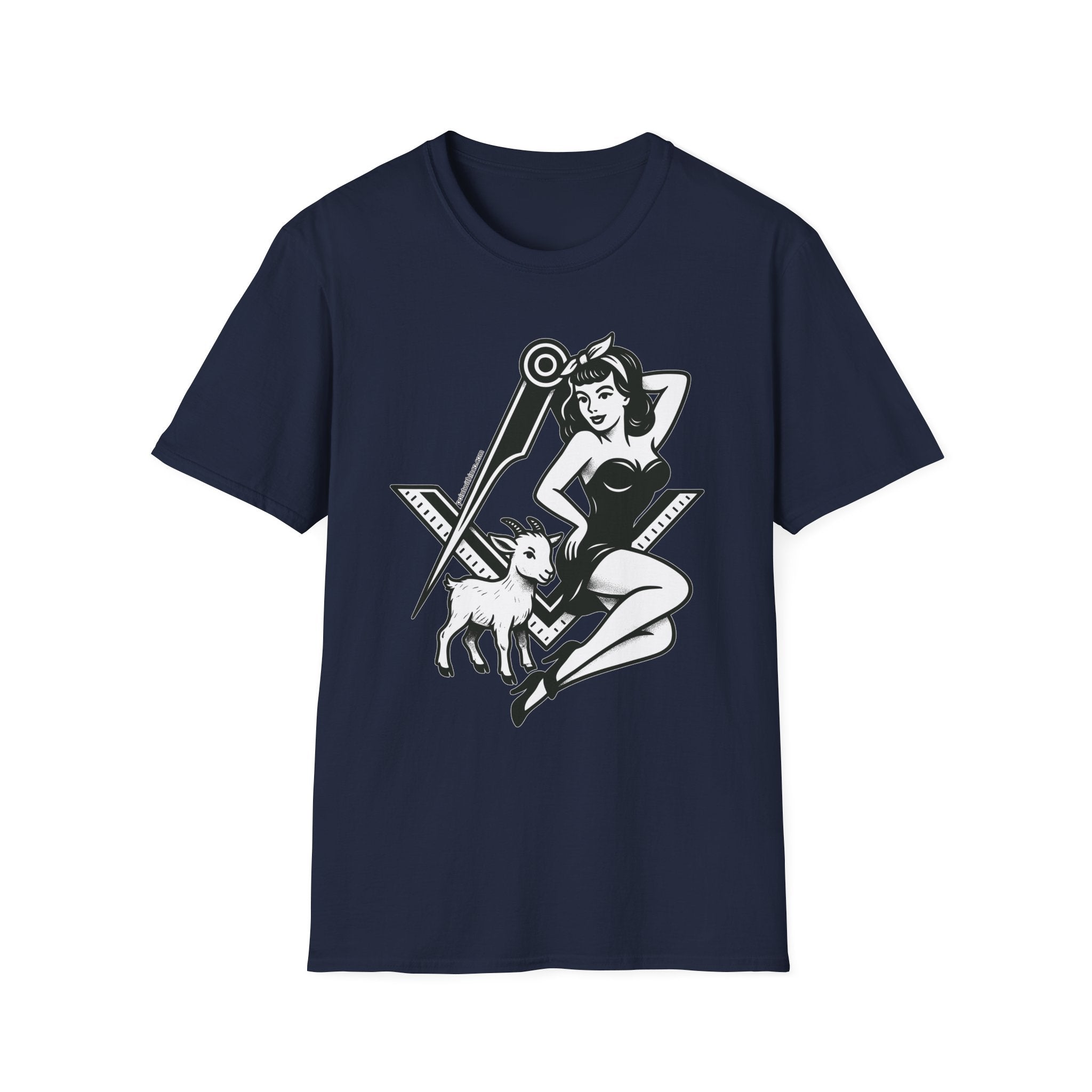Vintage Pin-Up Girl Graphic T-Shirt, Unisex Retro Tee, Dog Lover Gift, Casual Wear, Birthday Present, Summer Essentials