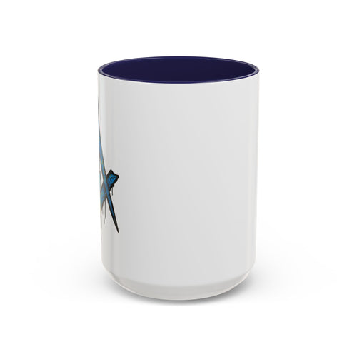 Accent Coffee Mug with Artistic Blue Design, Unique Gift for Coffee Lovers, Tea Cup, Kitchen Decor, Holiday Present, Fun Mug