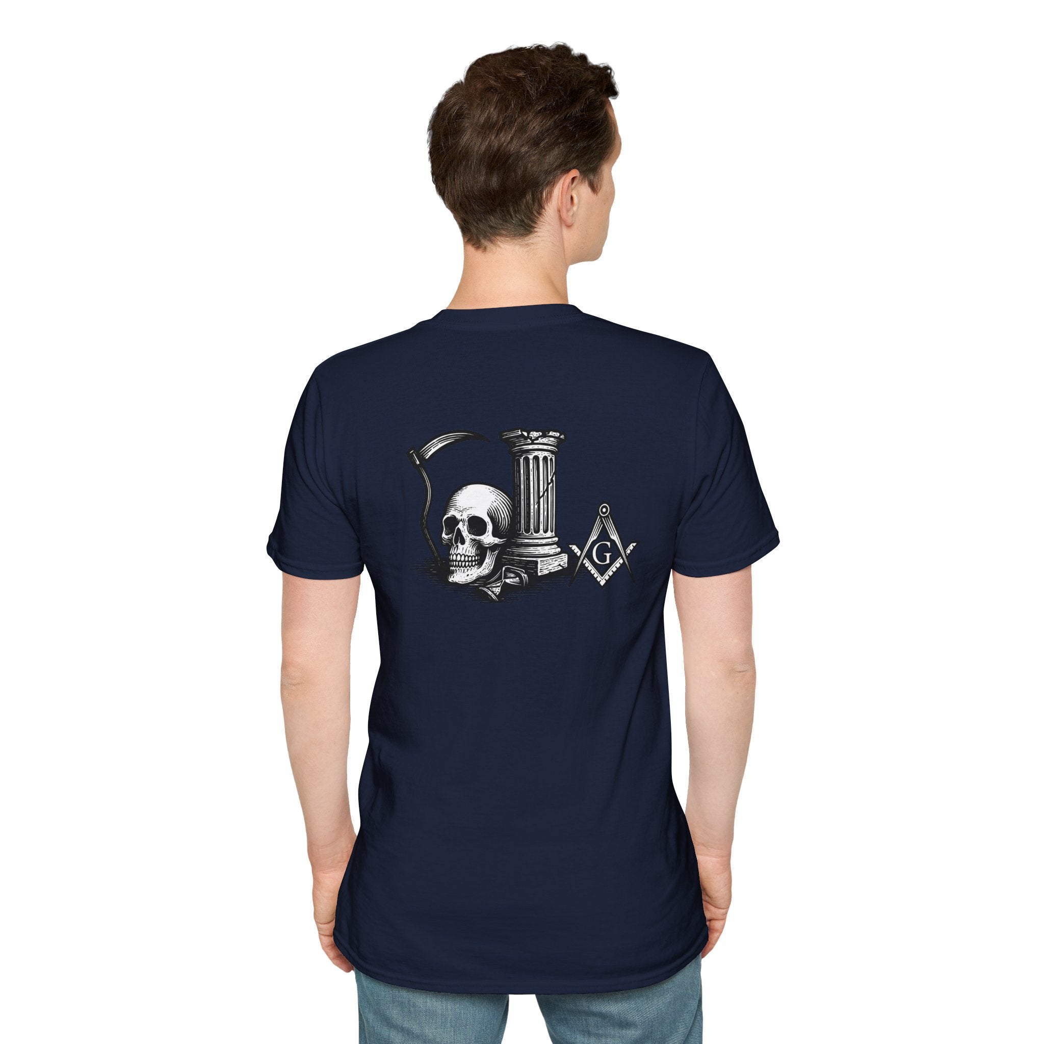 Gothic Skull Unisex T-Shirt, Softstyle Tee for Halloween, Punk Fashion, Casual Wear, Unique Gift