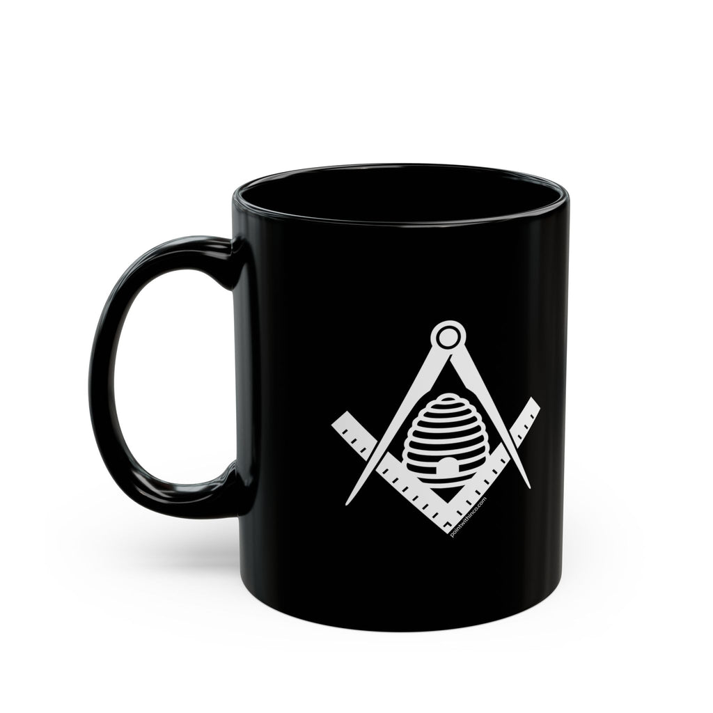Masonic Black Mug, Perfect for Coffee Lovers, Great Gift for Freemasons, Celebrate Brotherhood, 11oz or 15oz