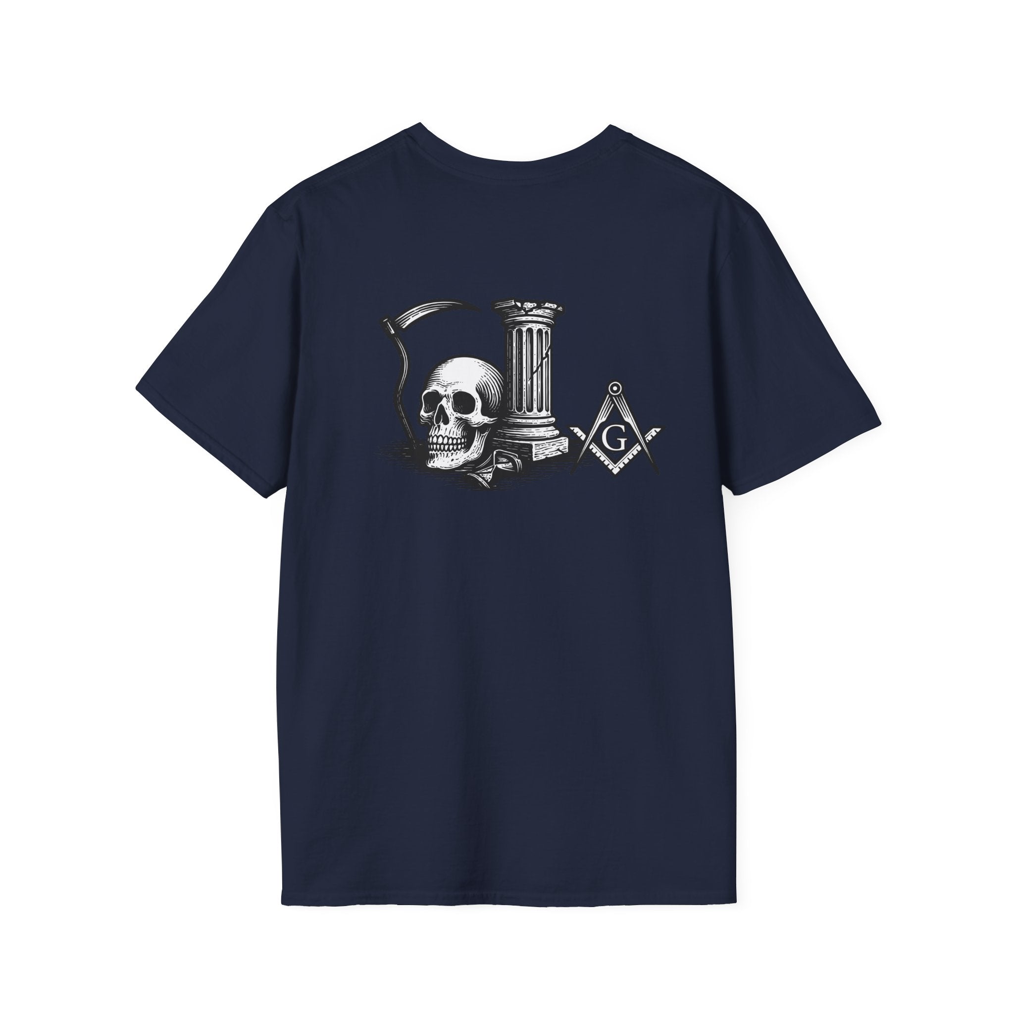 Gothic Skull Unisex T-Shirt, Softstyle Tee for Halloween, Punk Fashion, Casual Wear, Unique Gift