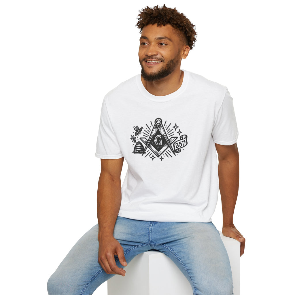 Masonic Symbol Unisex T-Shirt, Freemasonry Shirt, Gift for Mason, Black and White Graphic Tee, Celebratory Apparel